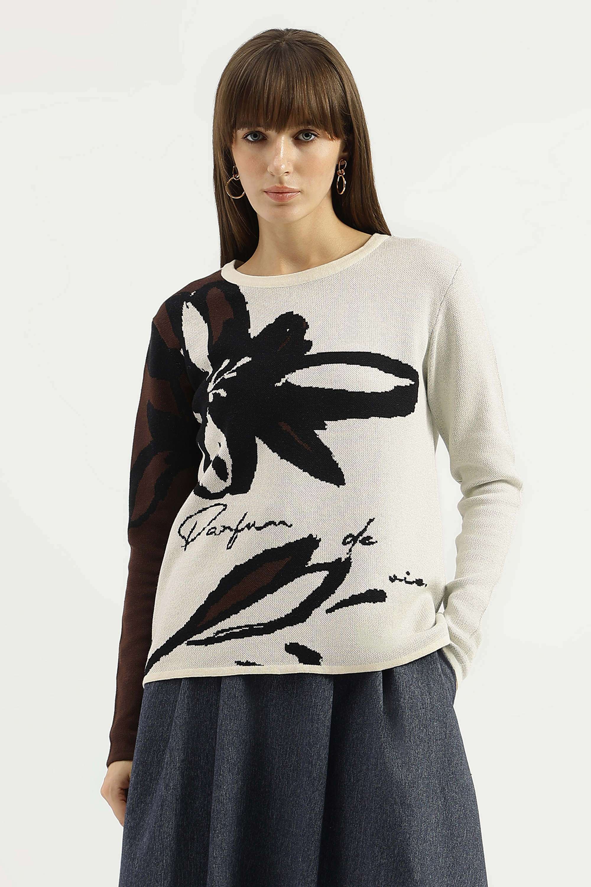 Solid-Blended-Fabric-Regular-Fit-Women-s-Sweater