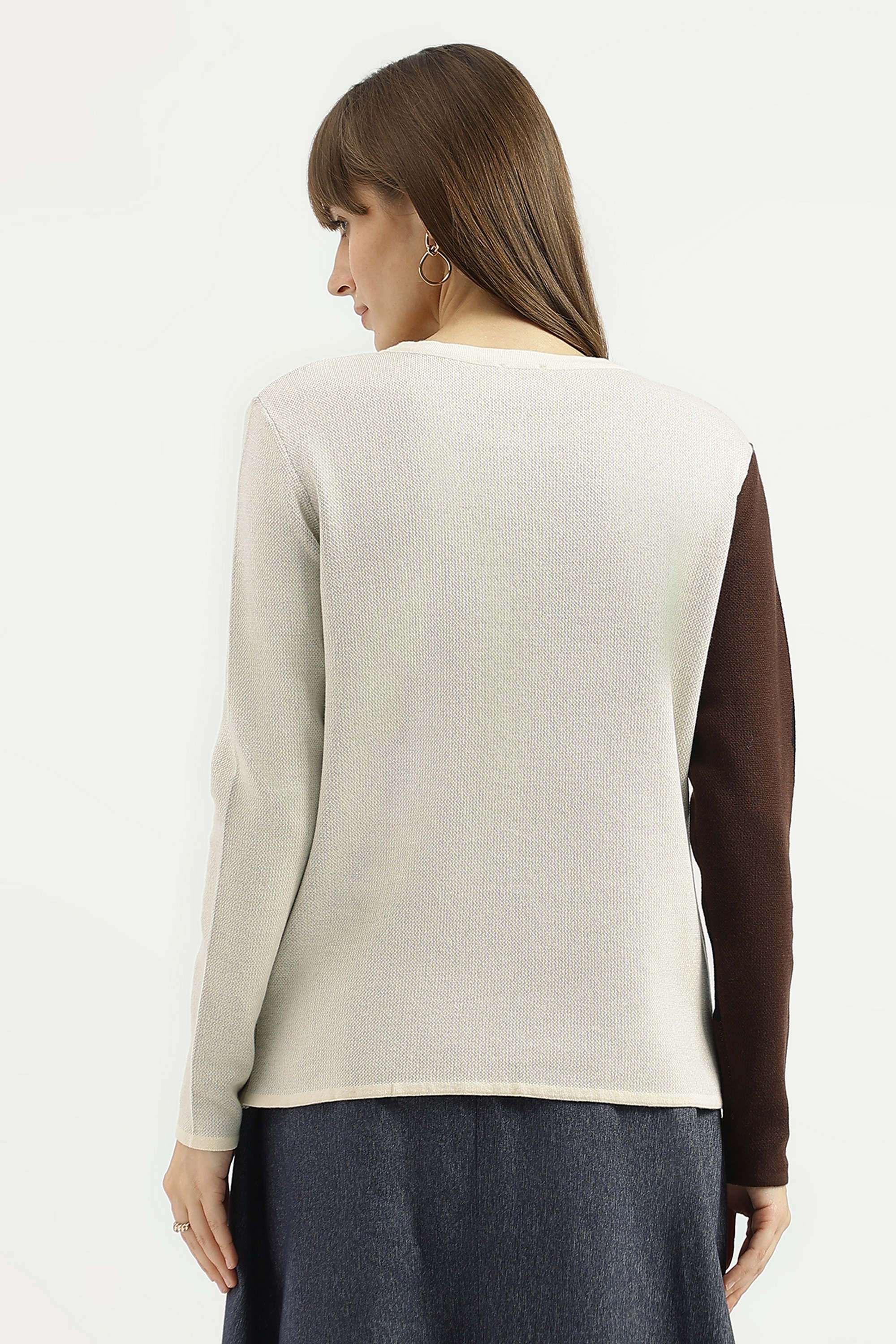 Solid-Blended-Fabric-Regular-Fit-Women-s-Sweater