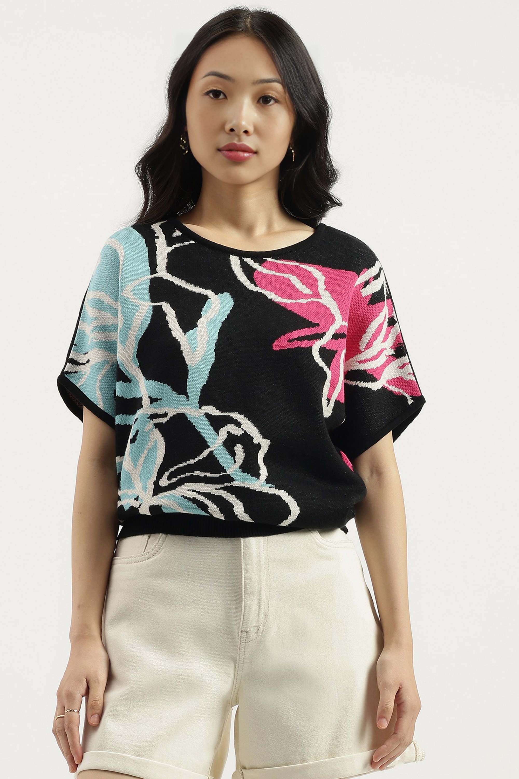 Solid-Blended-Fabric-Regular-Fit-Women-s-Sweater