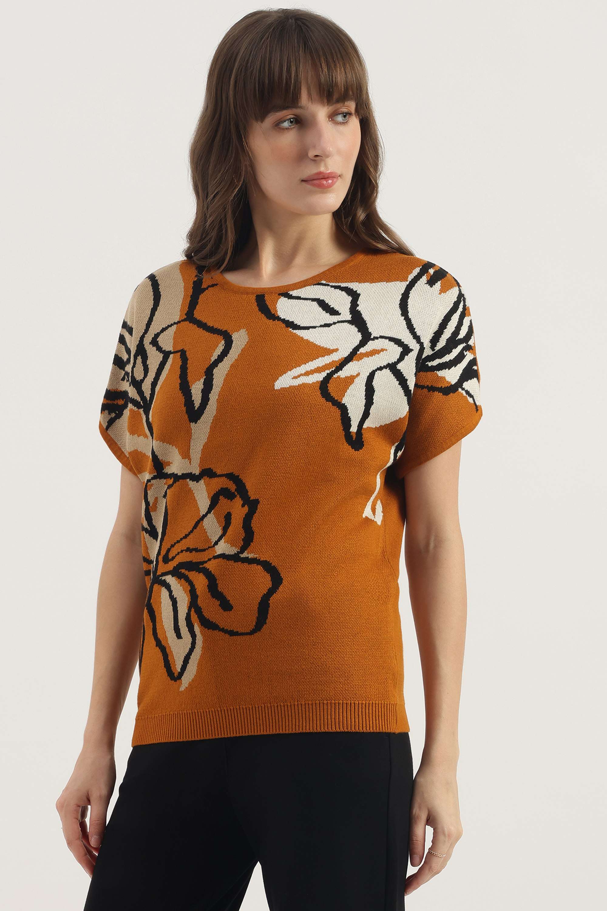 Printed-Blended-Fabric-Women-s-T-shirt