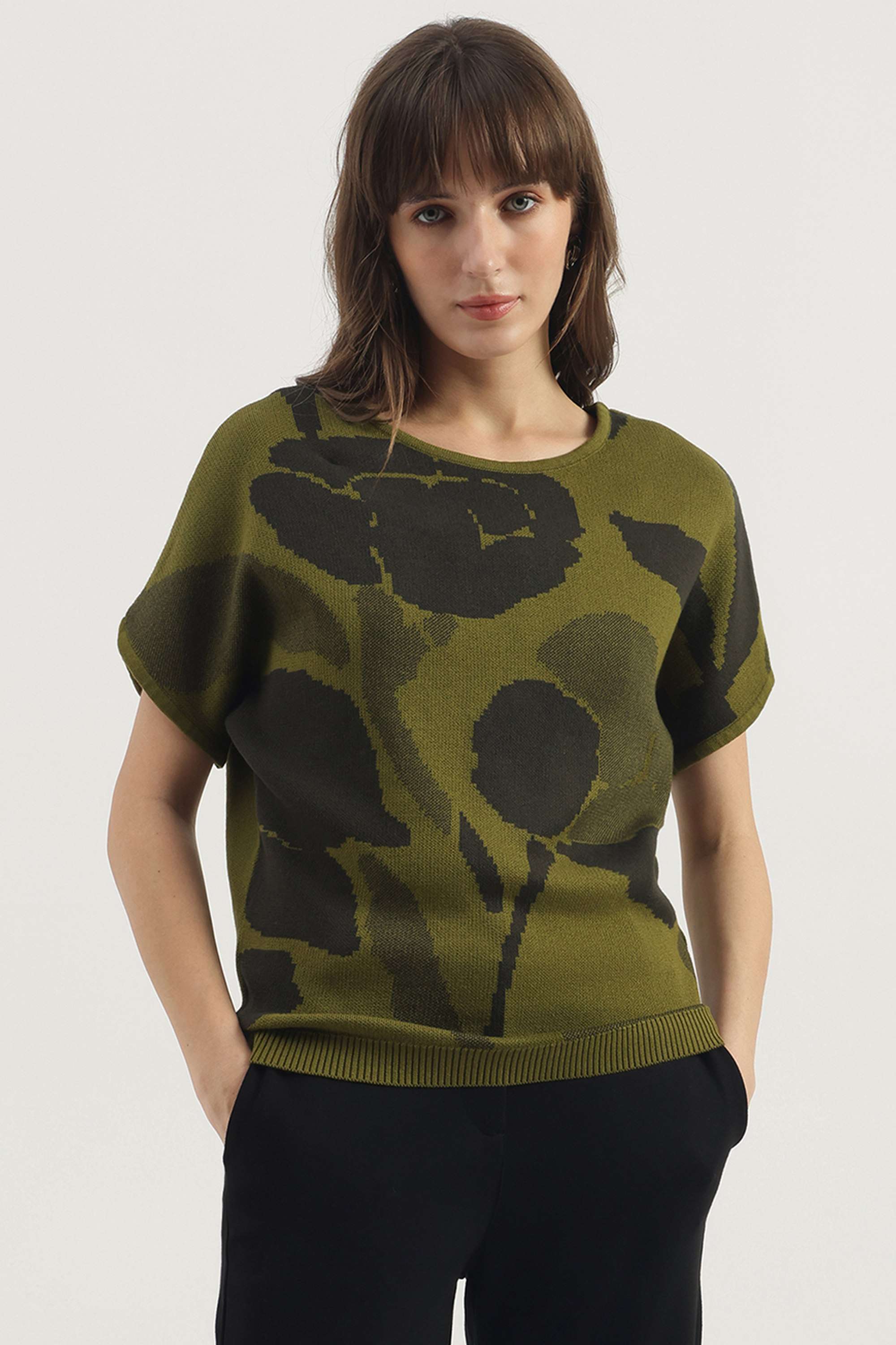 Printed-Blended-Fabric-Women-s-T-shirt
