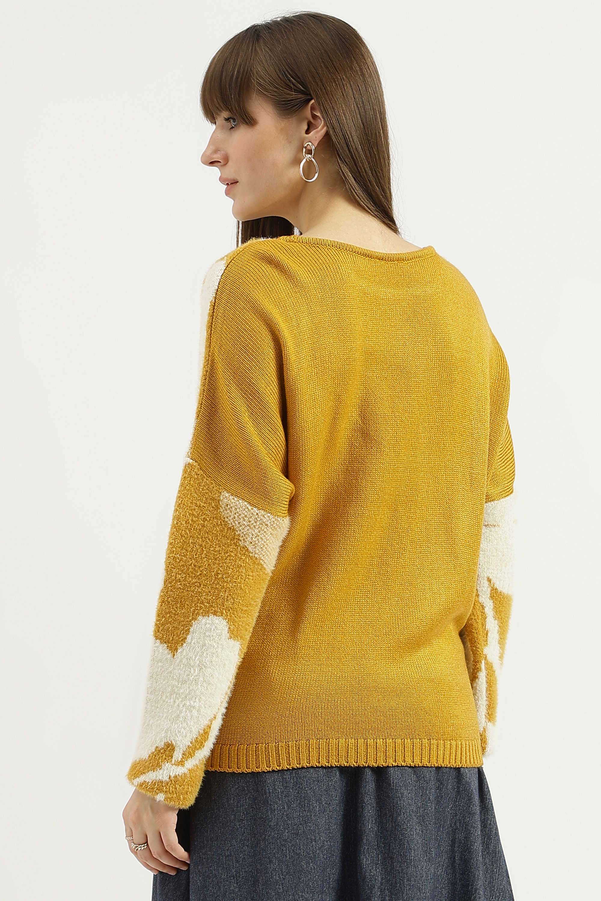 Solid-Blended-Fabric-Regular-Fit-Women-s-Sweater