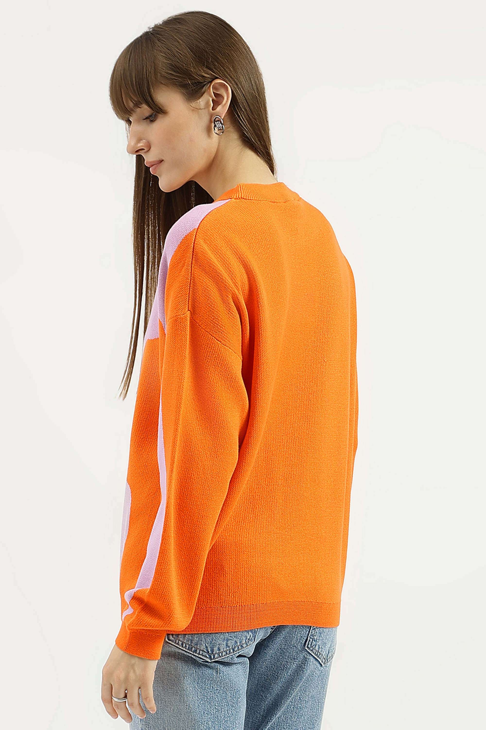 Solid-Blended-Fabric-Regular-Fit-Women-s-Sweater