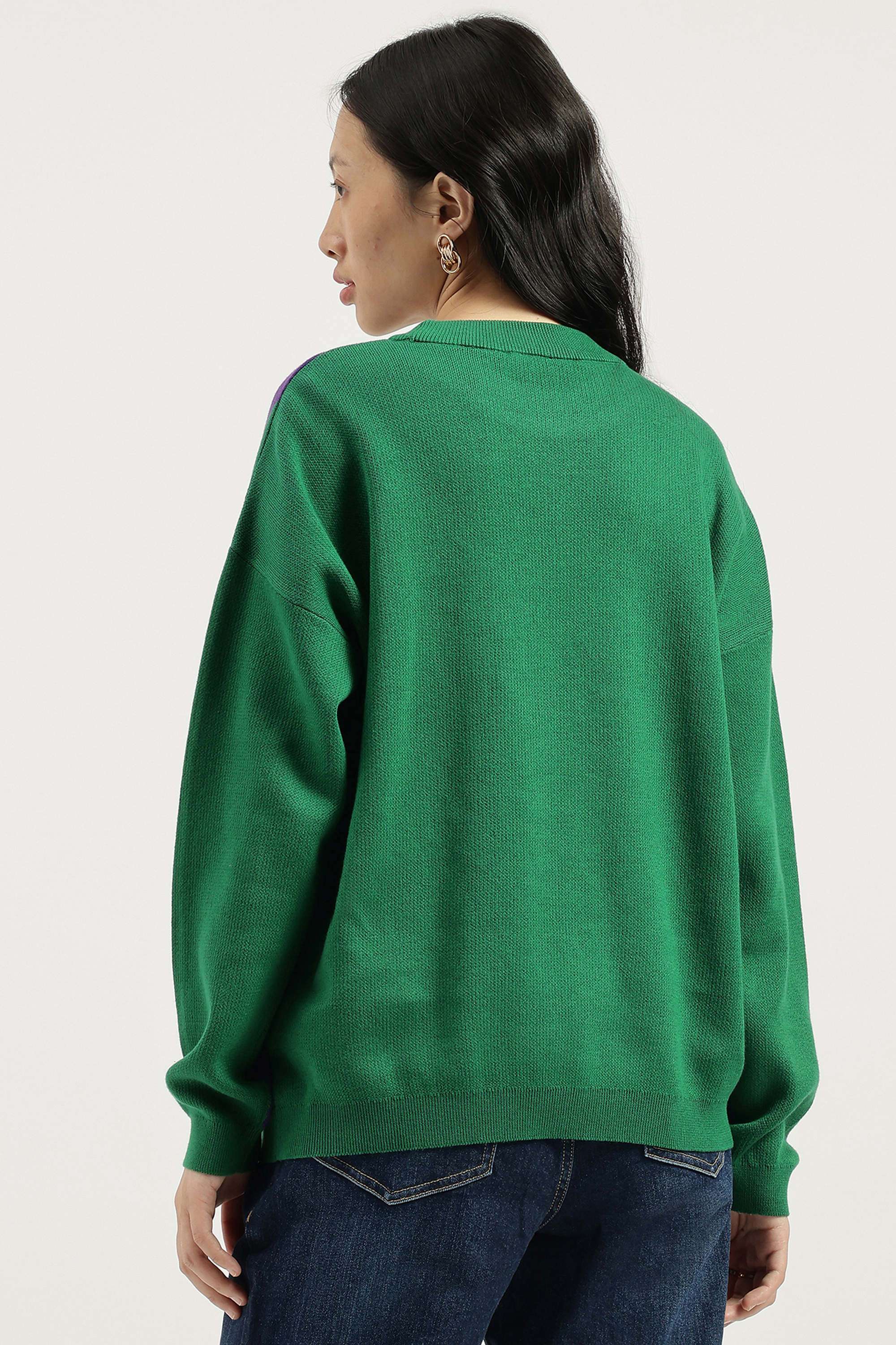 Solid-Blended-Fabric-Regular-Fit-Women-s-Sweater