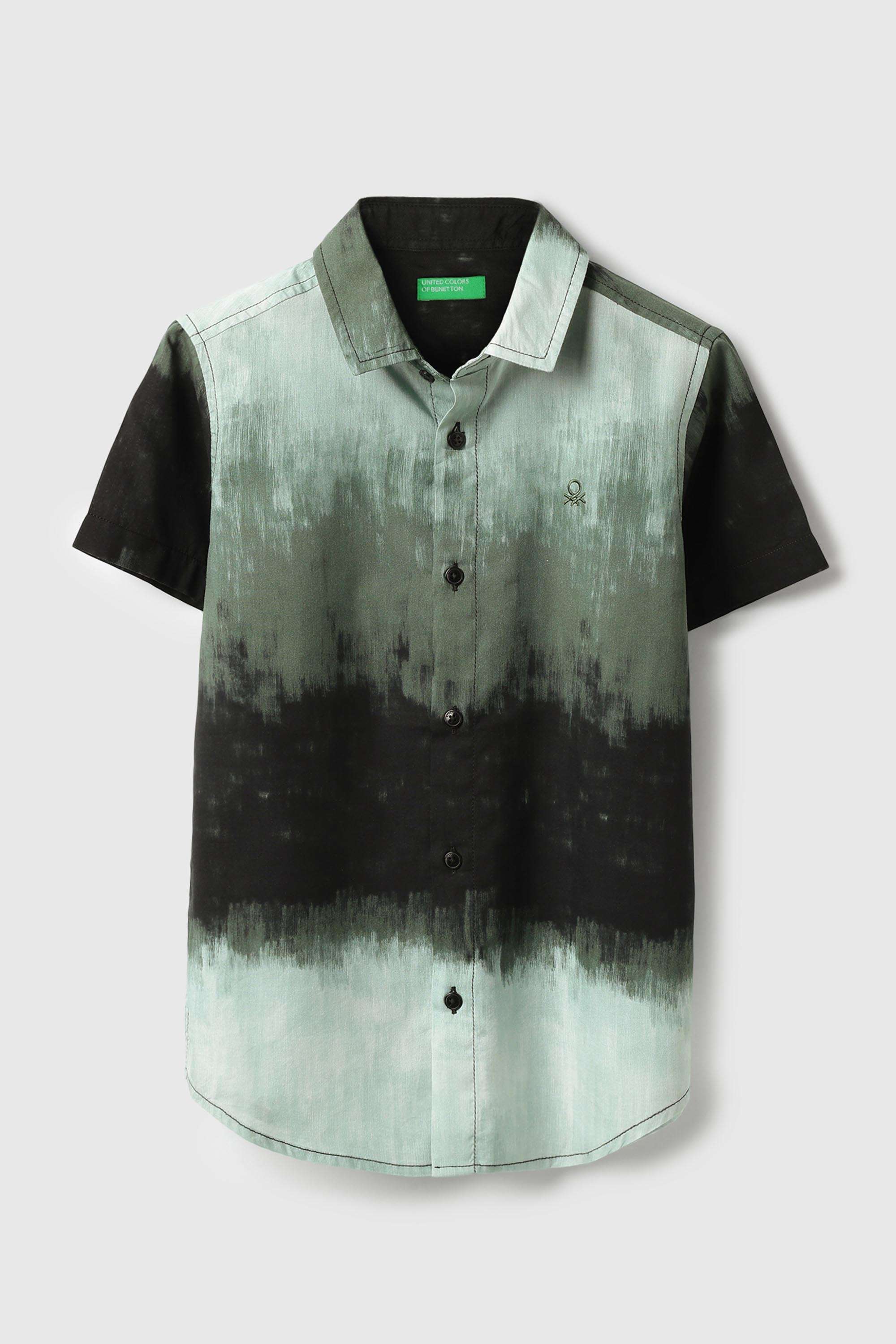 Tie-&-Dye-Blended-Fabric-Collared-Boy-s-Shirt