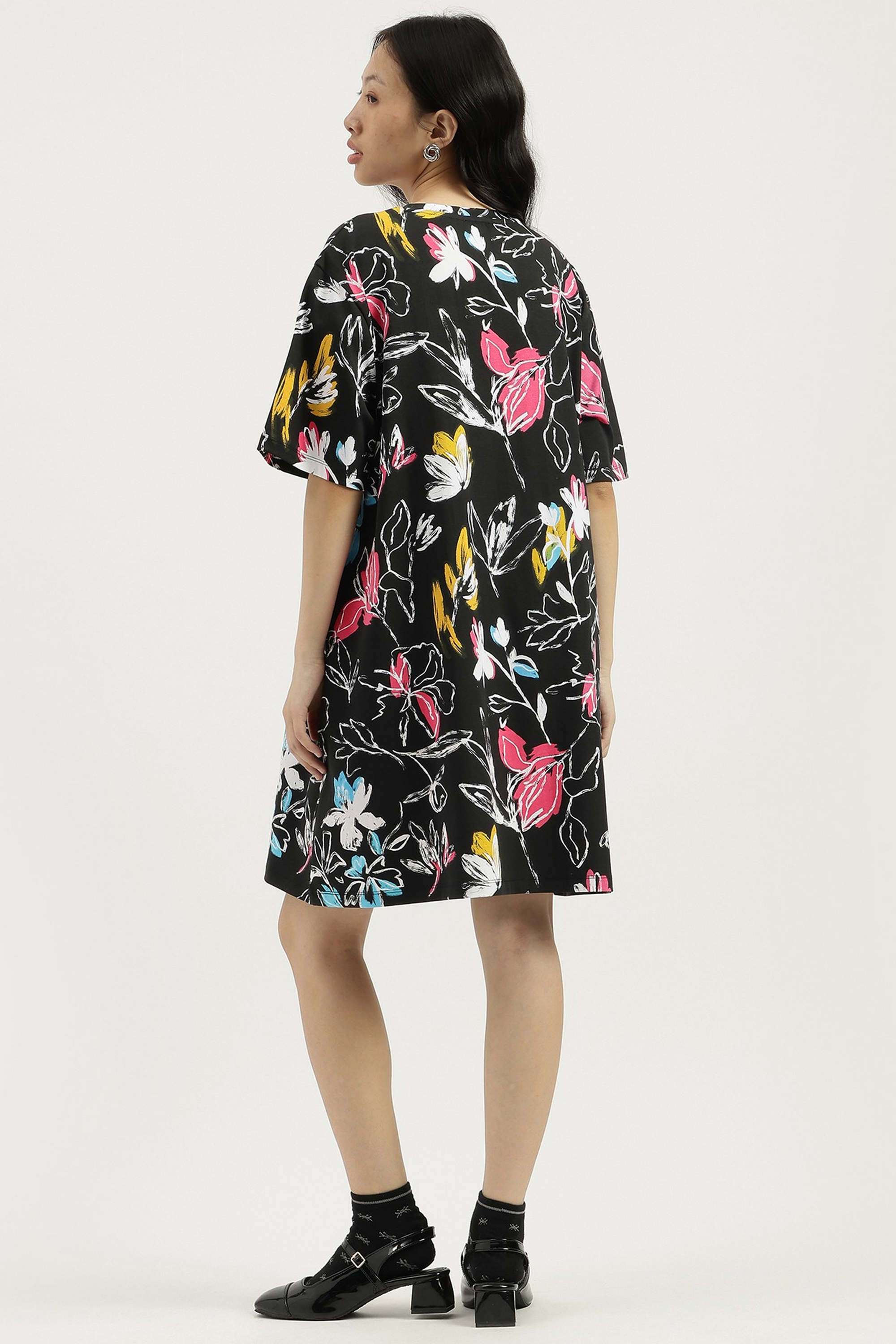 Solid-Blended-Fabric-Regular-Fit-Women-s-Casual-Dress