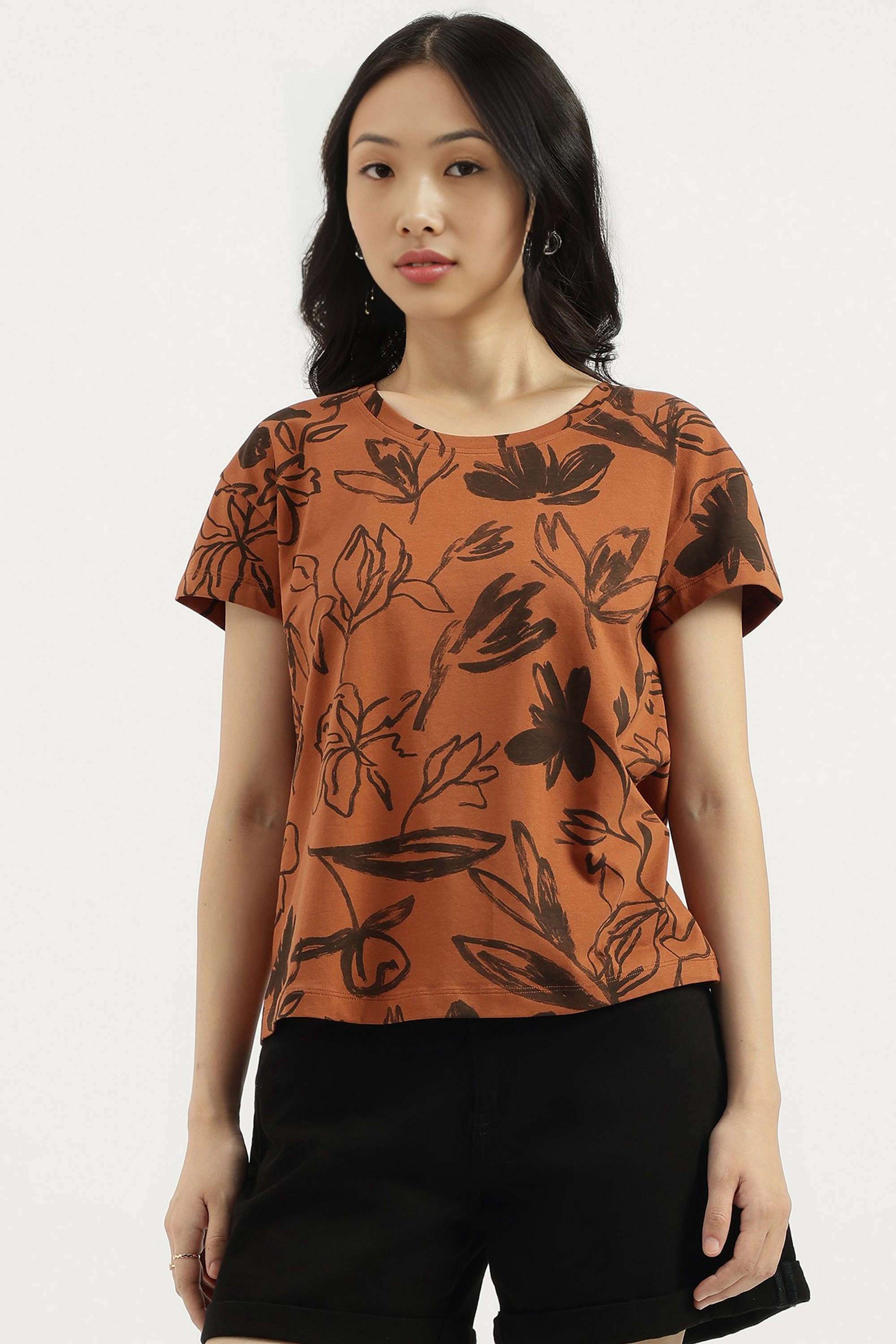 Solid-Blended-Fabric-Regular-Fit-Women-s-Top