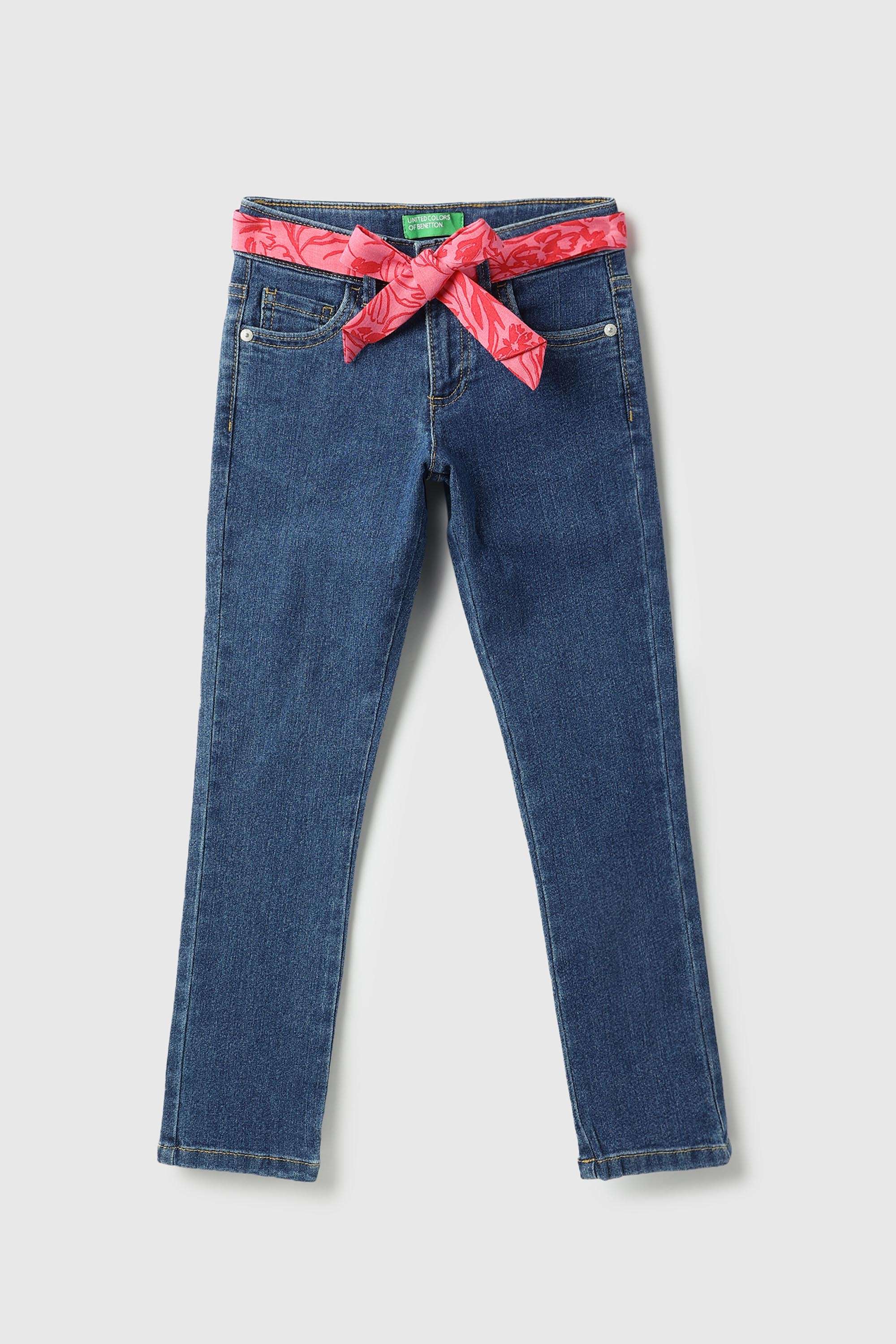 Solid-Blended-Fabric-Regular-Fit-Girl-s-Jeans