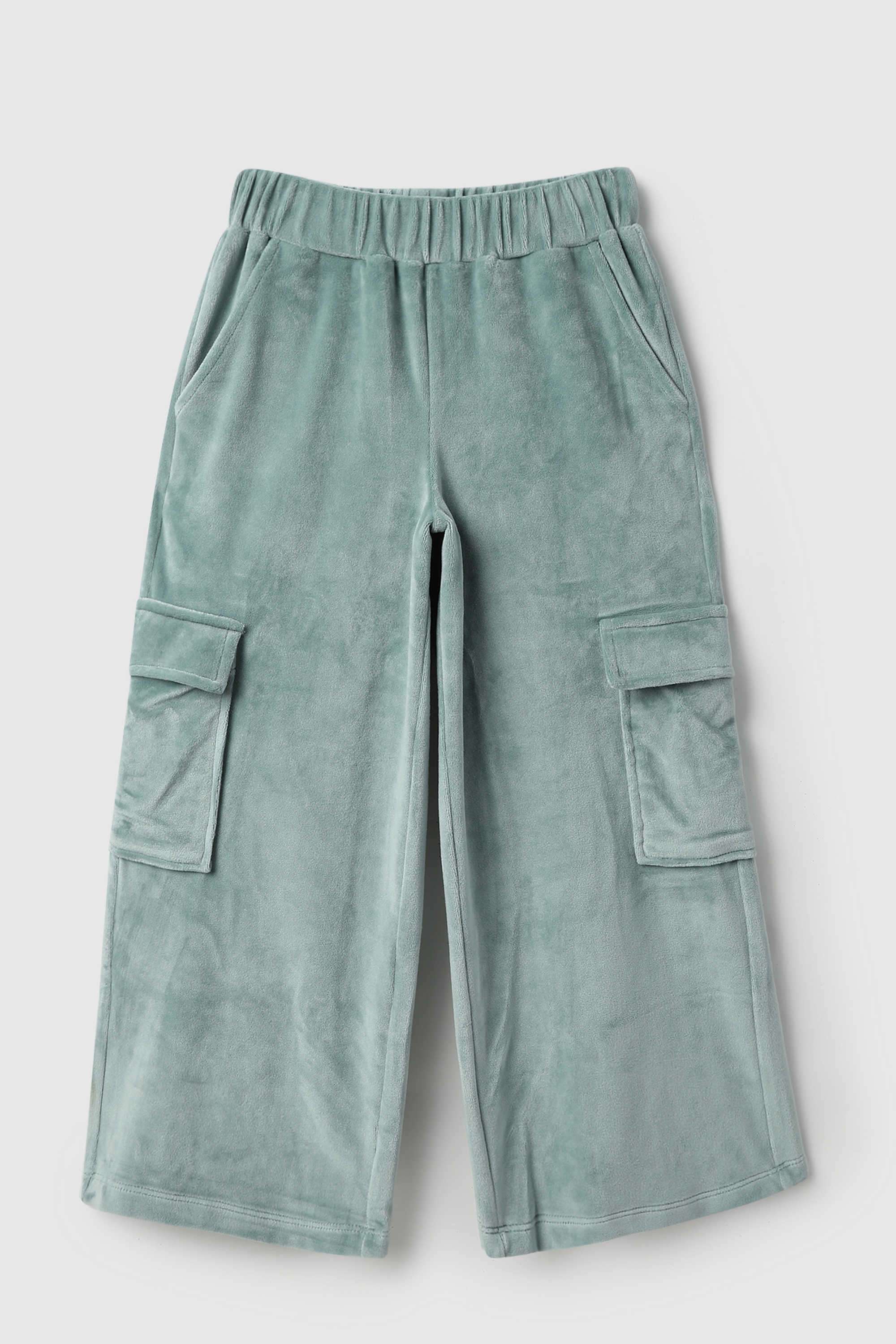 Solid-Polyester-Regular-Fit-Girls-Cargo-Tracks