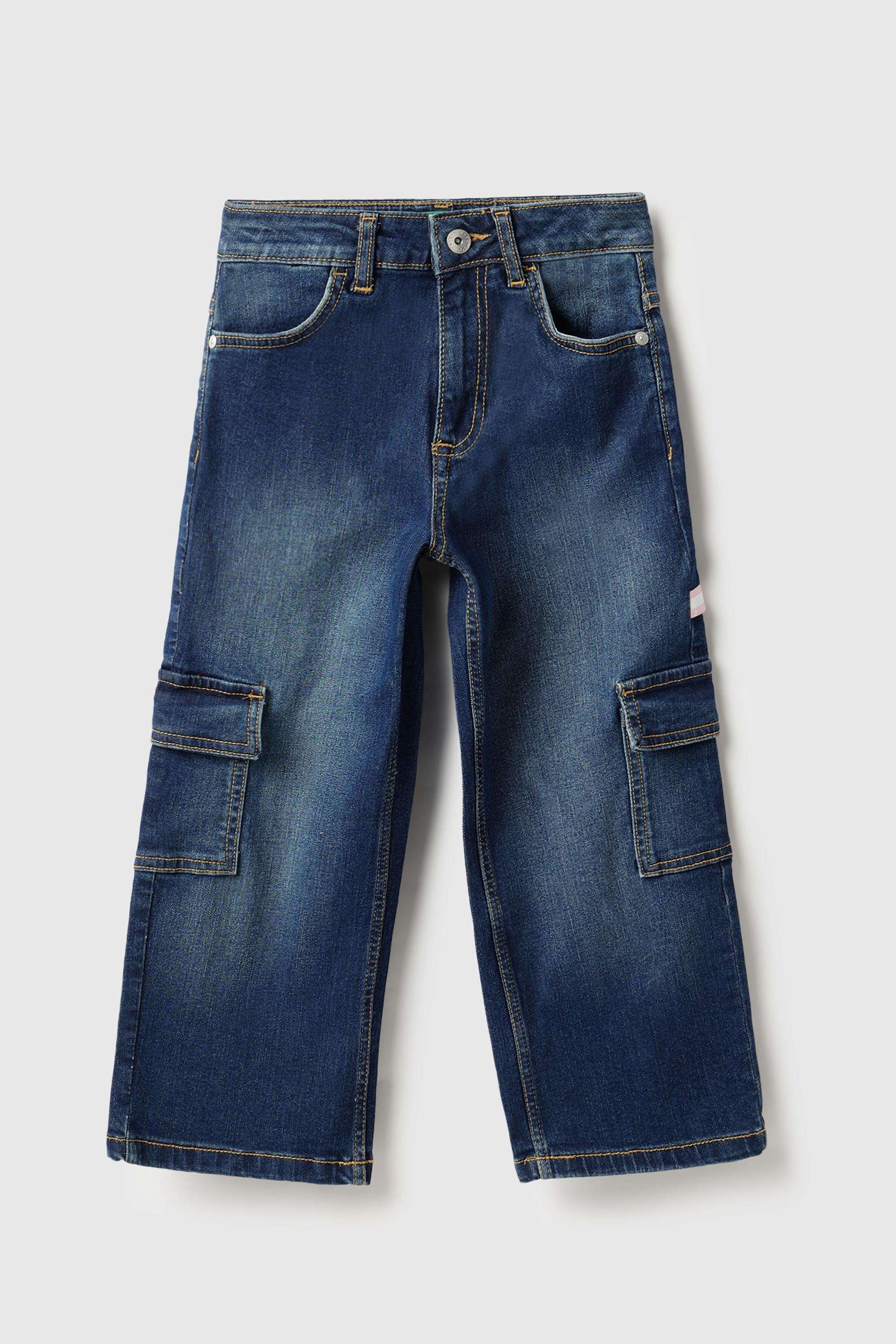 Solid-Blended-Fabric-Regular-Fit-Girl-s-Jeans