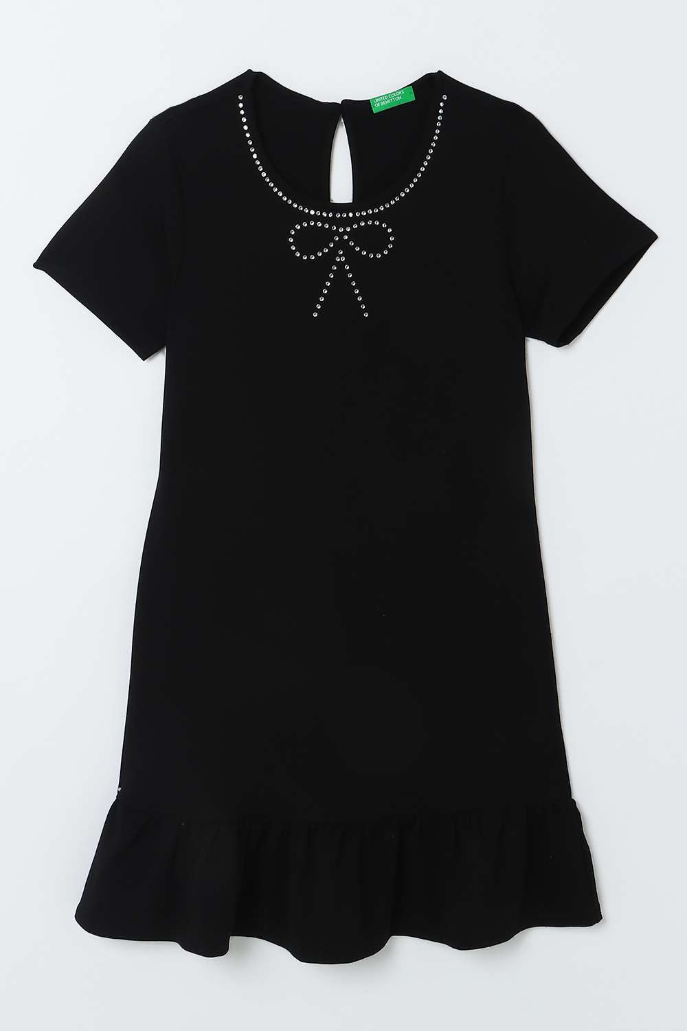 Solid-Cotton-Round-Neck-Girls-Casual-Wear-Dress