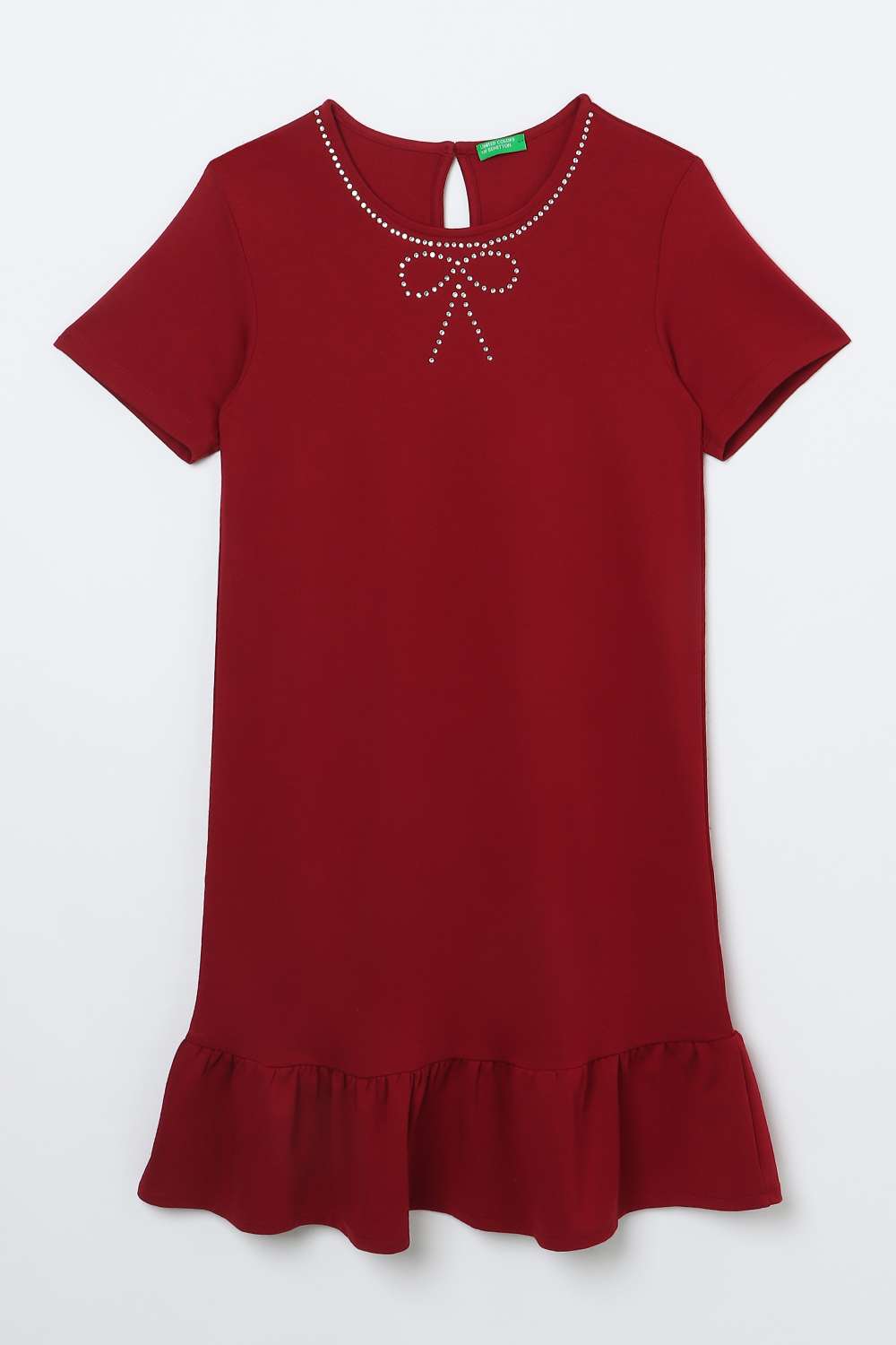 Solid-Cotton-Round-Neck-Girls-Casual-Wear-Dress