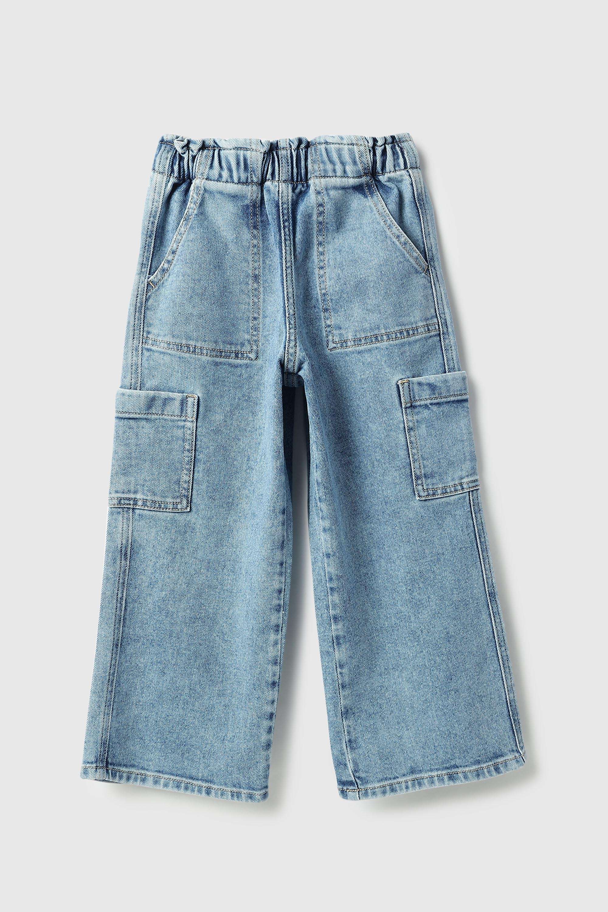 Solid-Blended-Fabric-Regular-Fit-Girl-s-Jeans