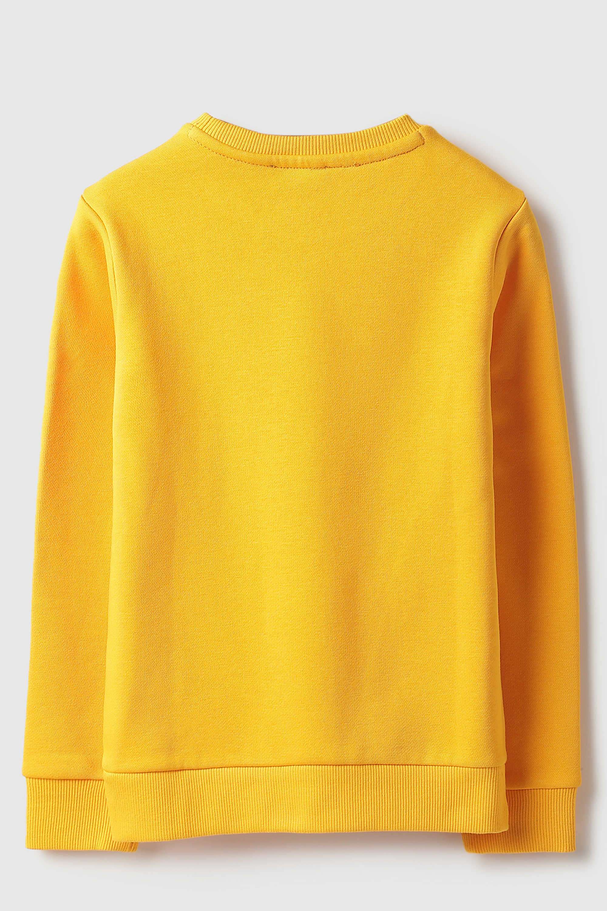 Solid-Cotton-Blend-Round-Neck-Girls-Sweatshirt