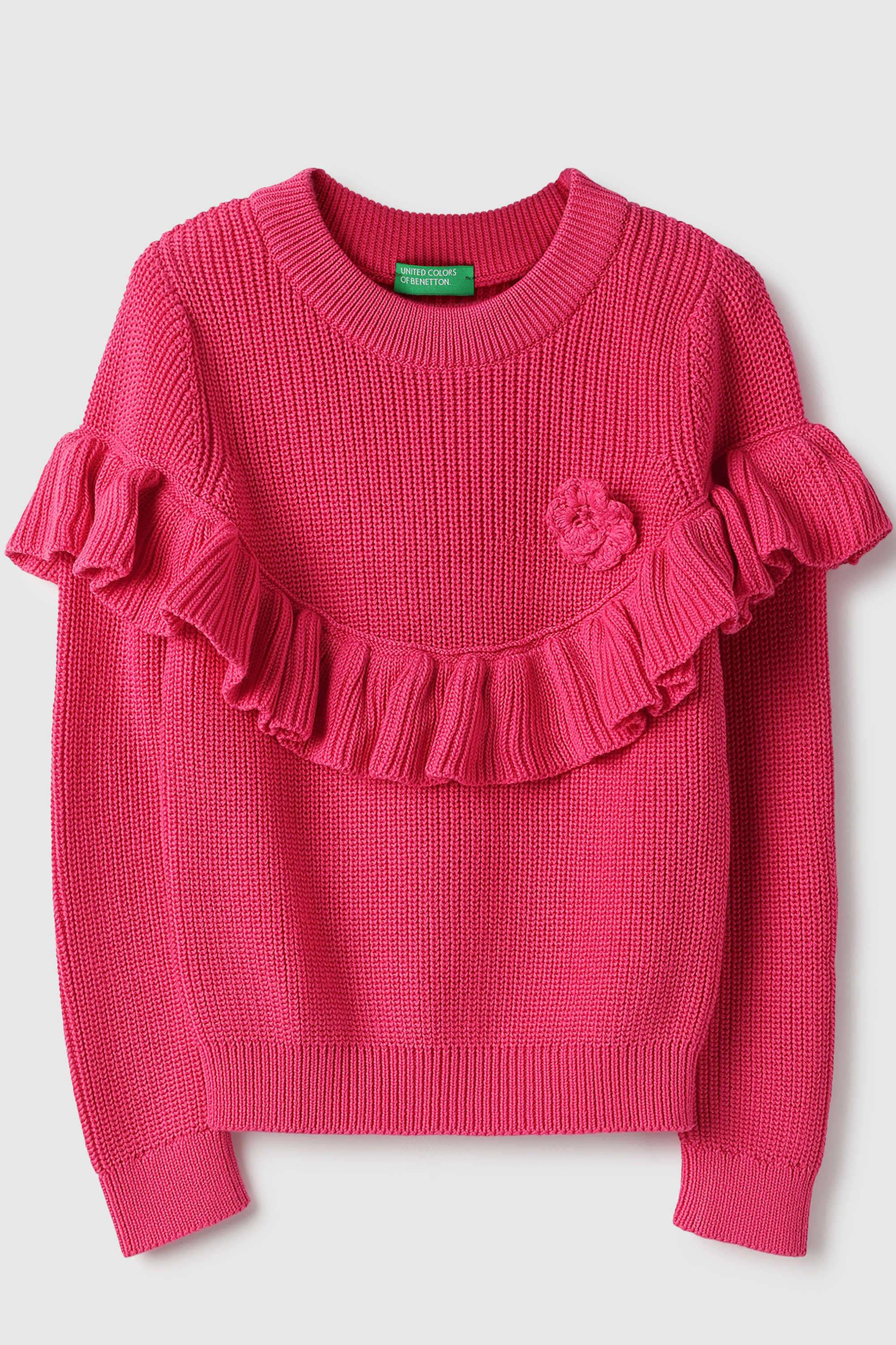 Solid-Cotton-Round-Neck-Girls-Sweater