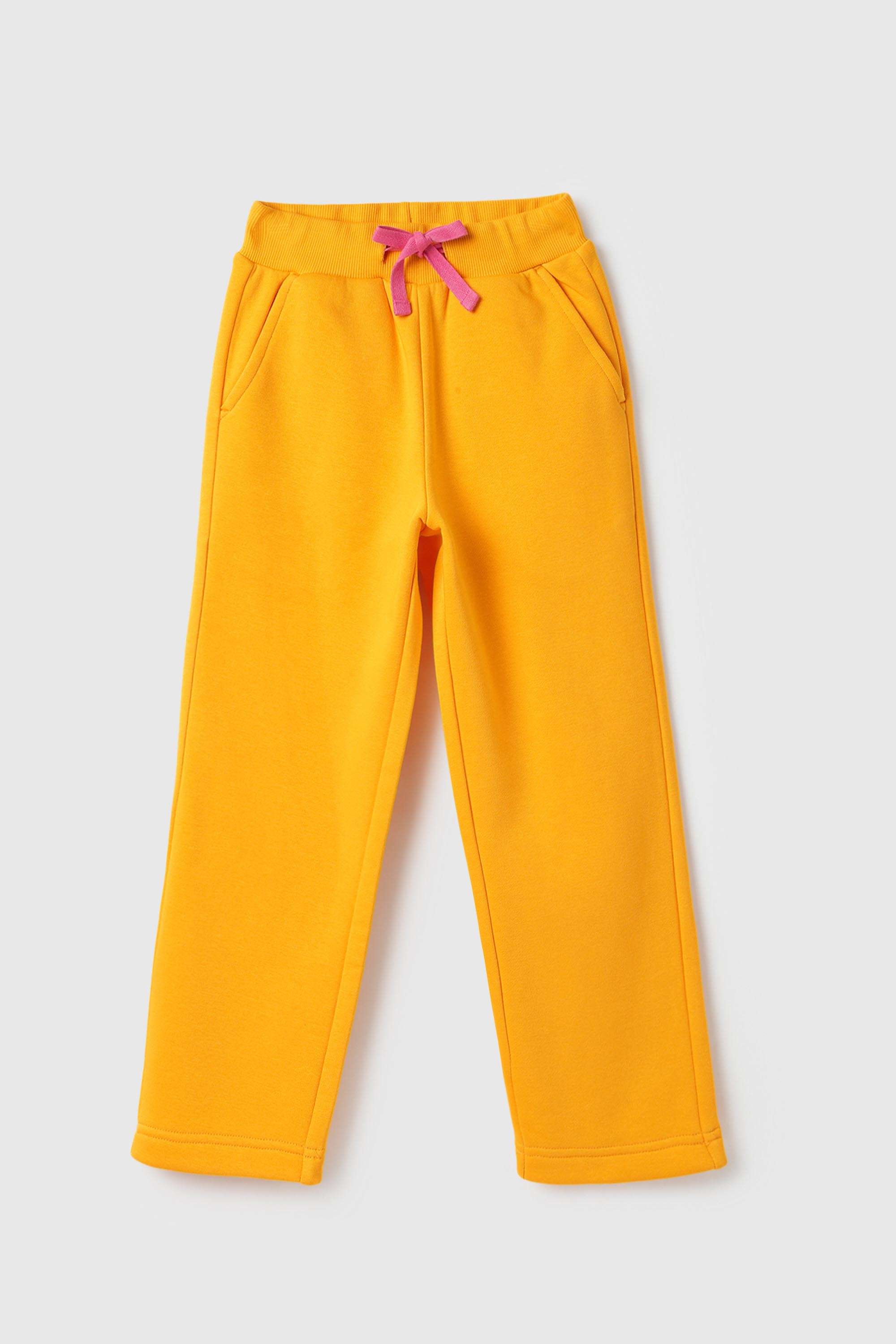 Solid-Poly-Cotton-Regular-Fit-Girl-s-Track-Pants