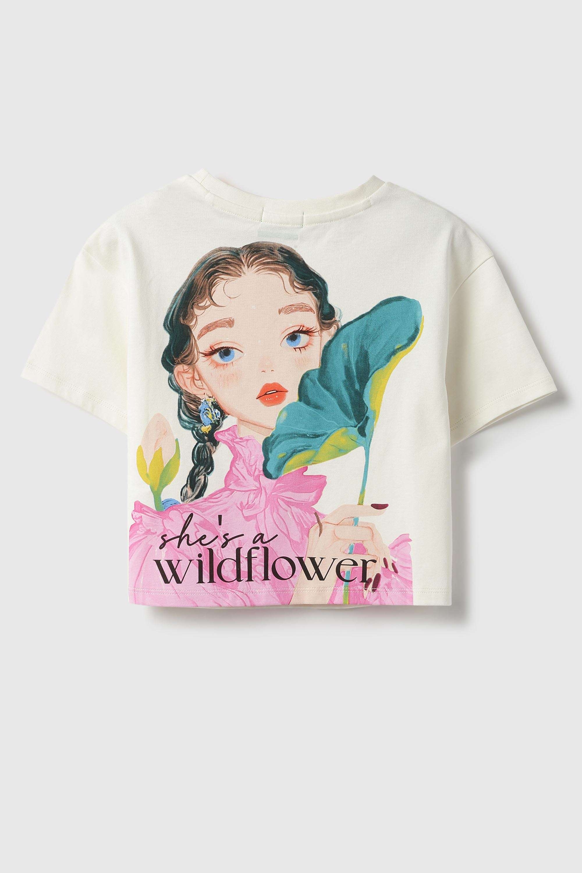 Typographic-Cotton-Round-Neck-Girl-s-T-Shirt