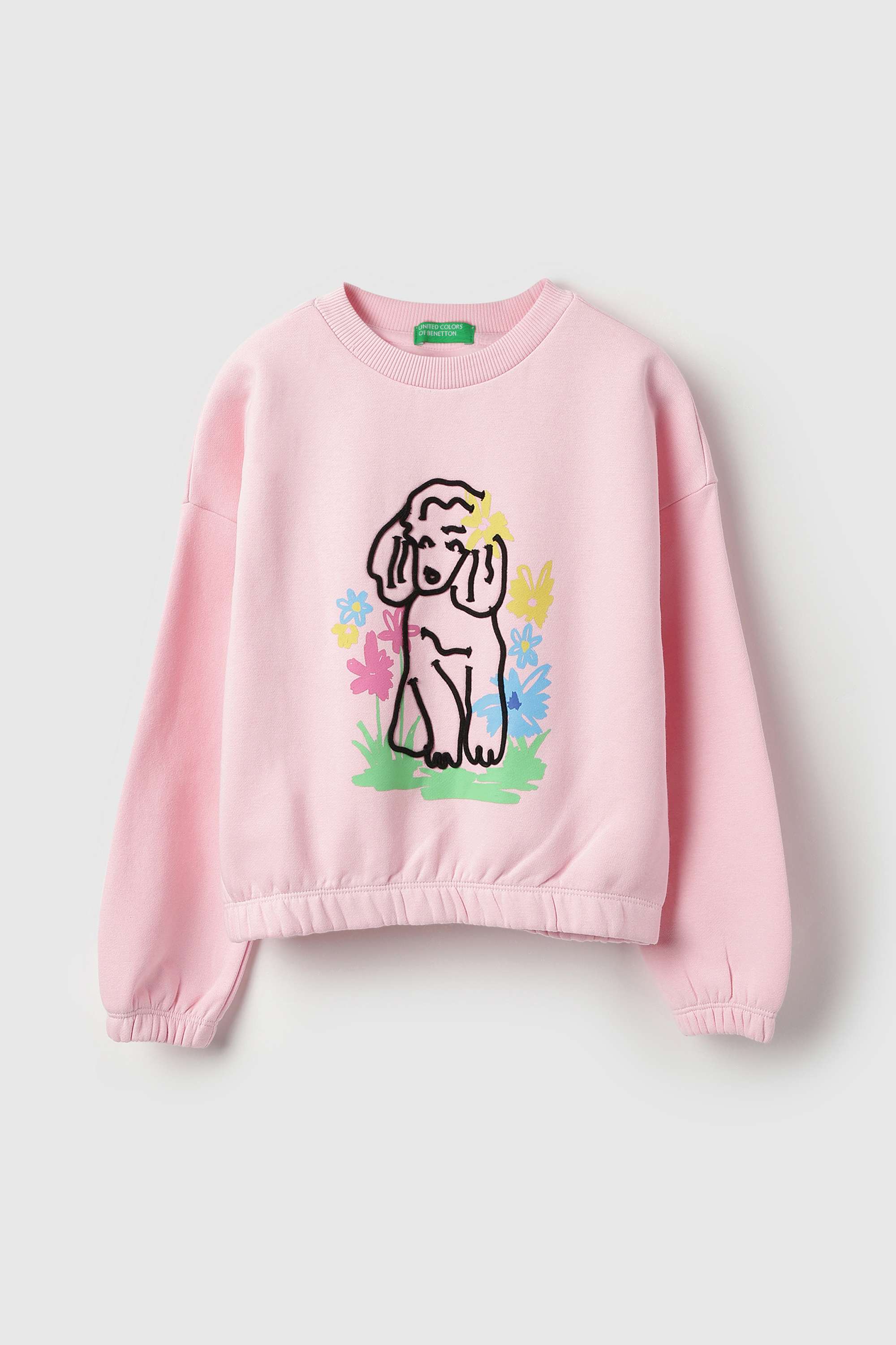 Solid-Cotton-Blend-Round-Neck-Girls-Sweatshirt