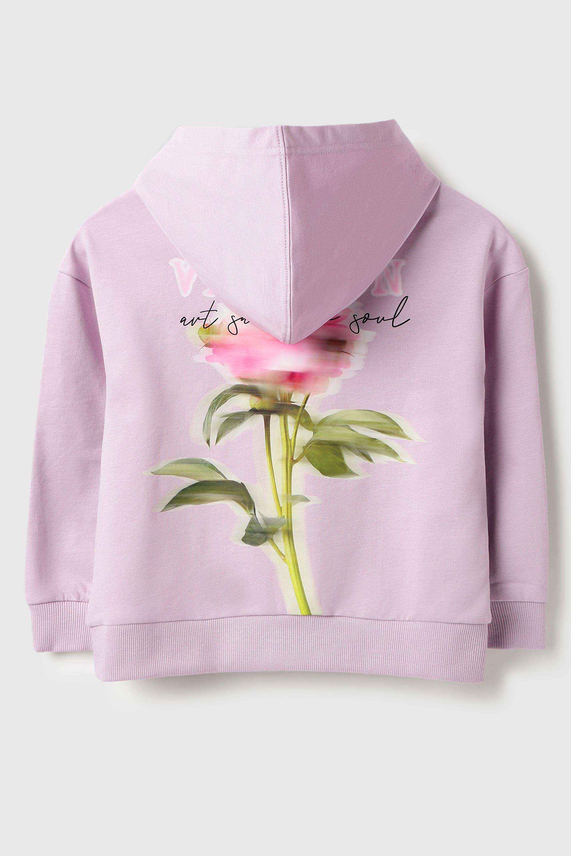 Typographic-Cotton-Hooded-Girls-Sweatshirt