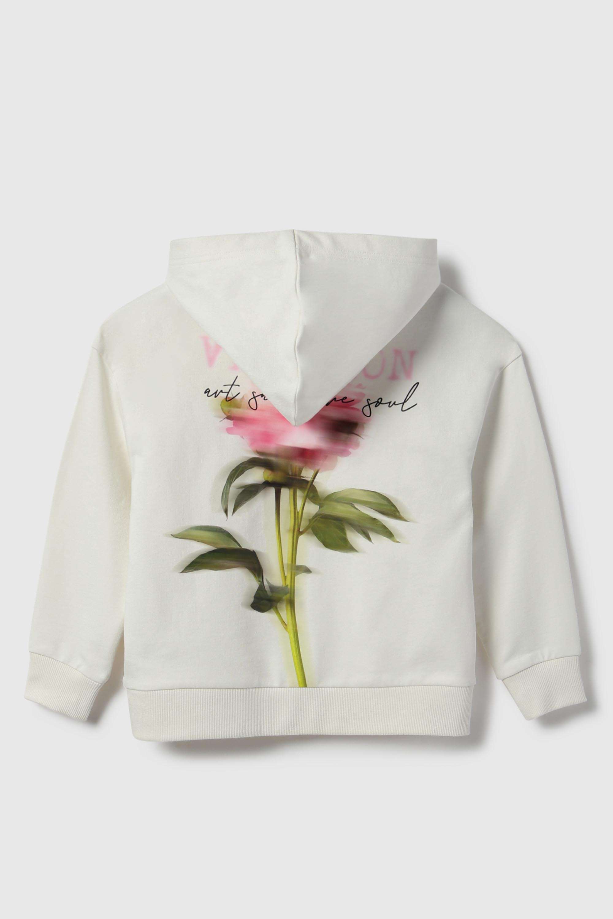 Typographic-Cotton-Hooded-Girls-Sweatshirt