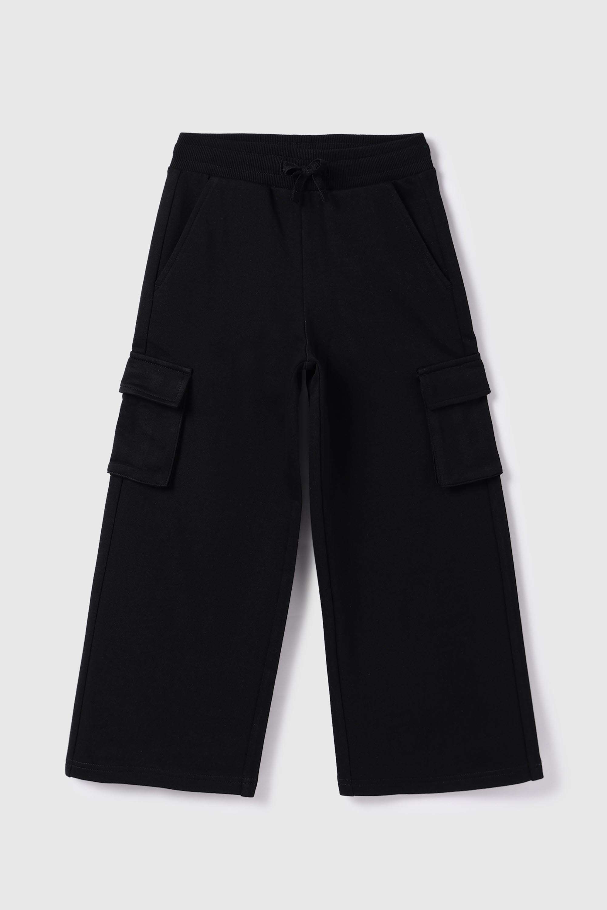 Solid-Cotton-Regular-Fit-Girl-s-Track-Pants