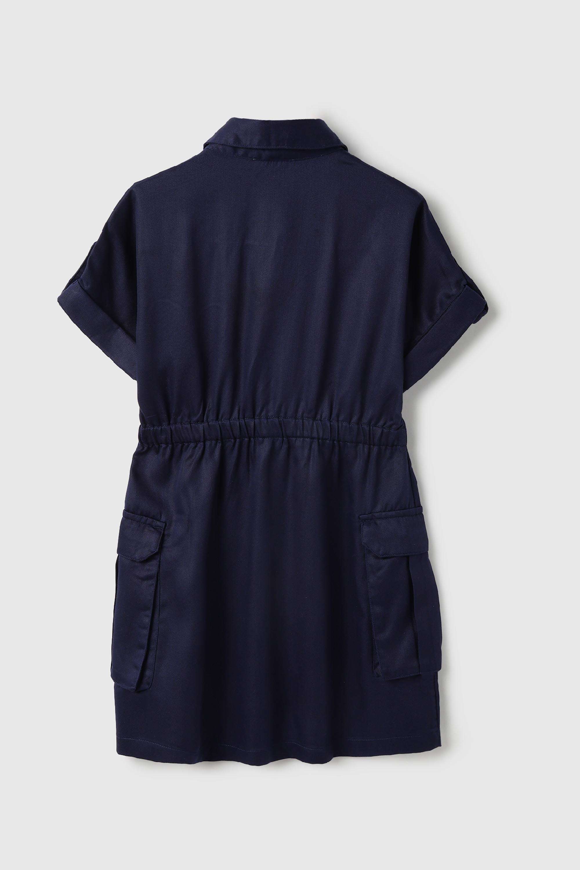 Embroidered-Blended-Fabric-Collared-Girl-s-Casual-Wear-Dress