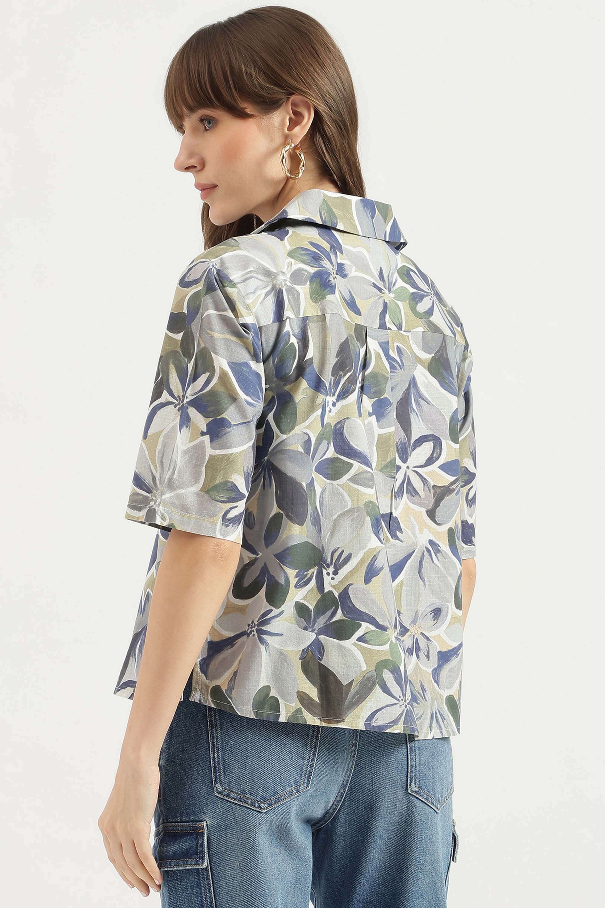 Solid-Blended-Fabric-Regular-Fit-Women-s-Shirt