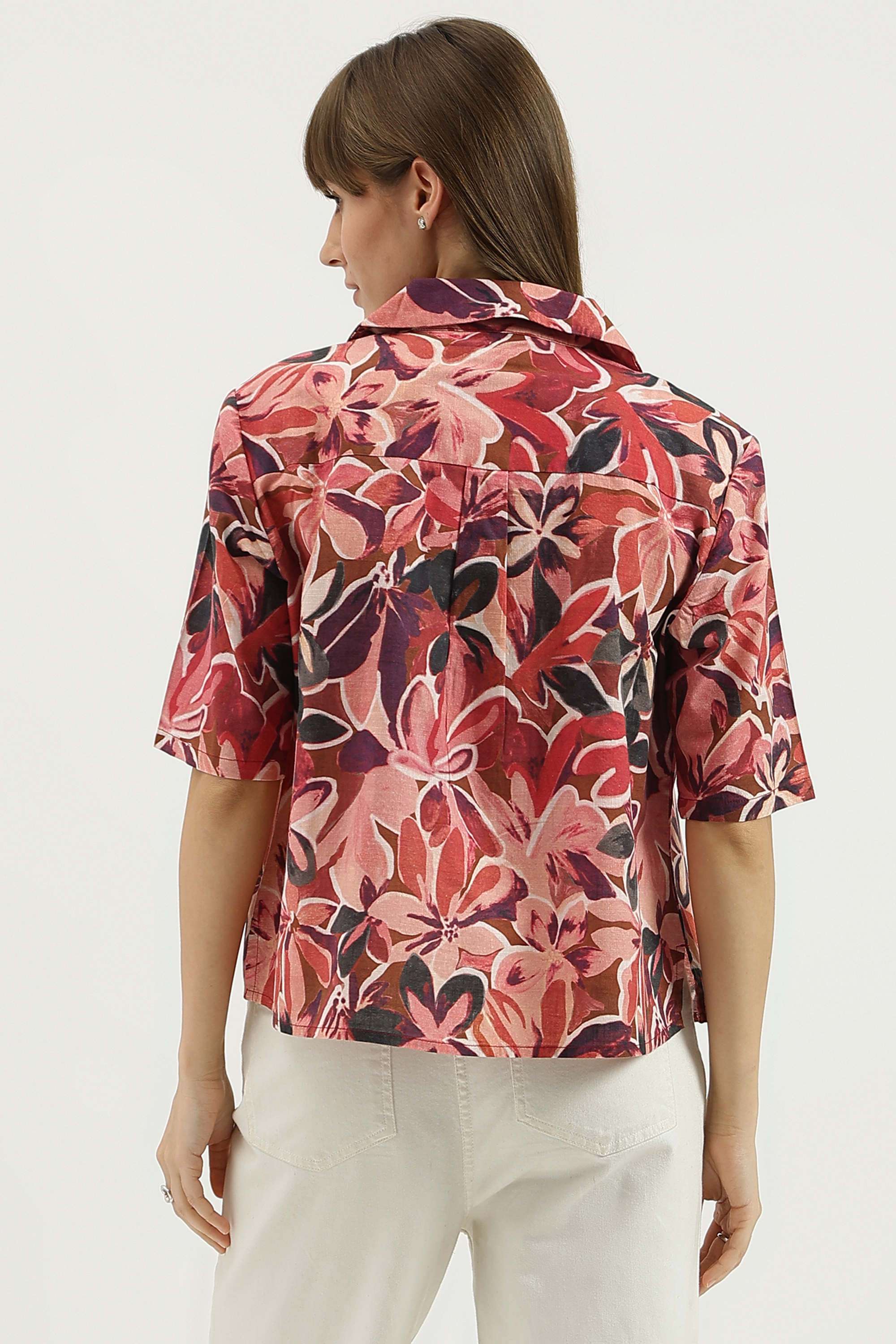 Solid-Blended-Fabric-Regular-Fit-Women-s-Shirt