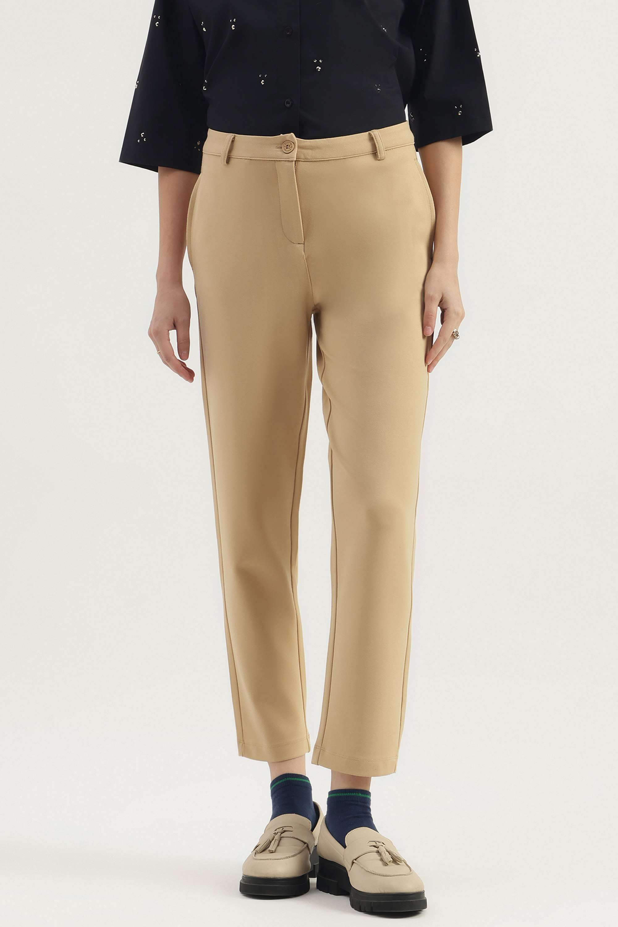 Printed-Regular-Fit-Blended-Fabric-Women-s-Casual-Wear-Pants