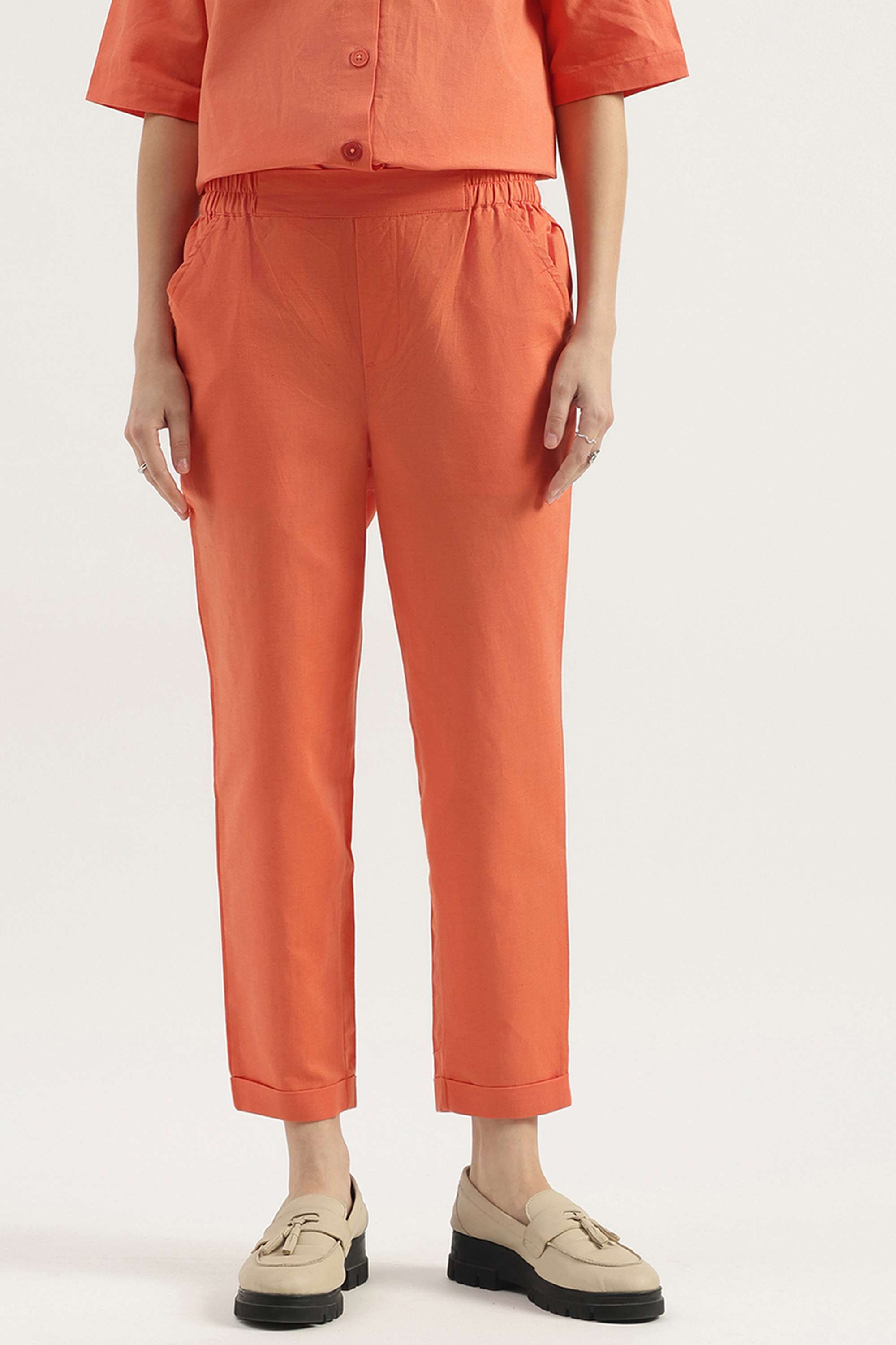 Printed-Regular-Fit-Blended-Fabric-Women-s-Casual-Wear-Pants