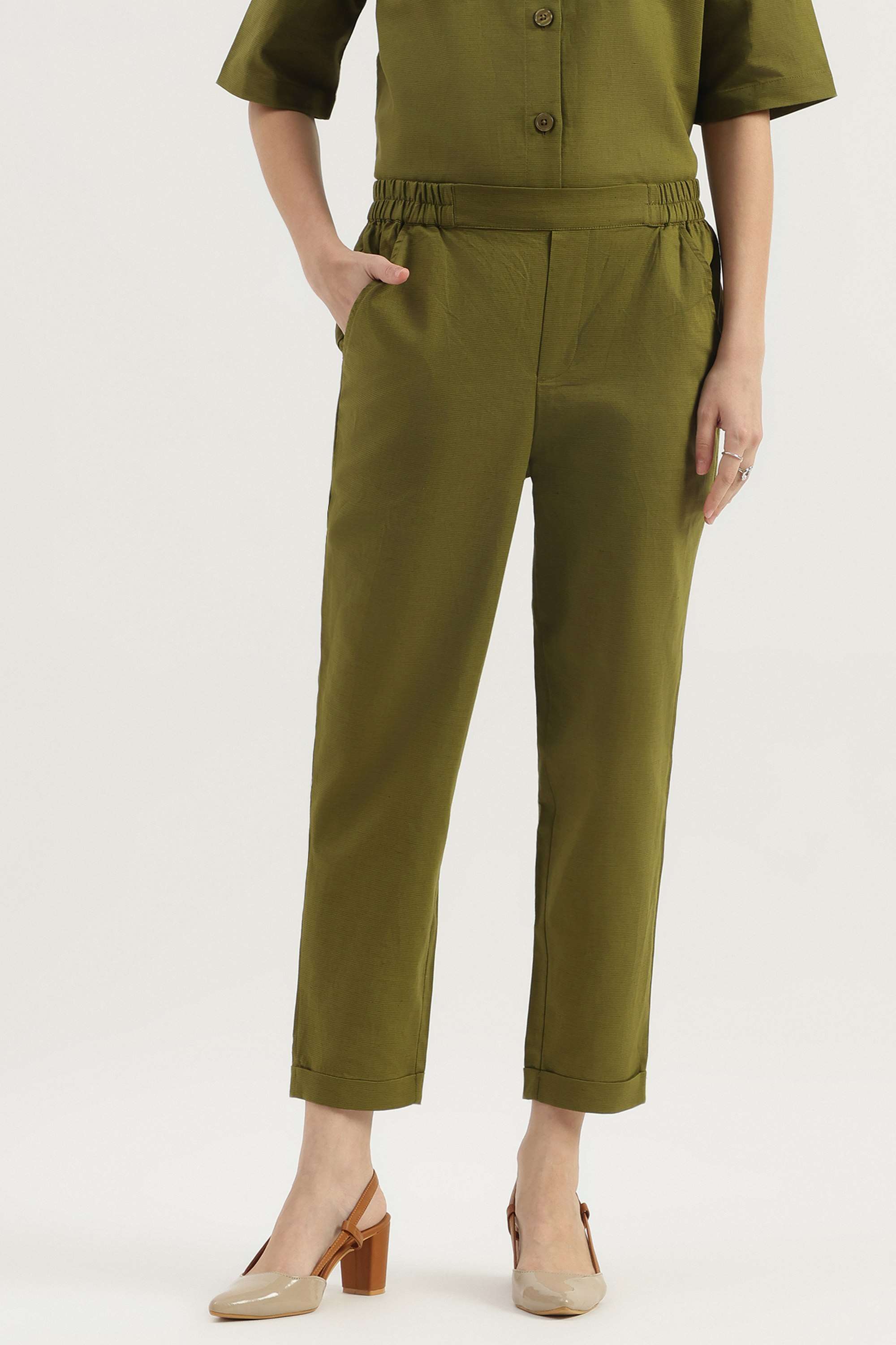 Printed-Regular-Fit-Blended-Fabric-Women-s-Casual-Wear-Pants