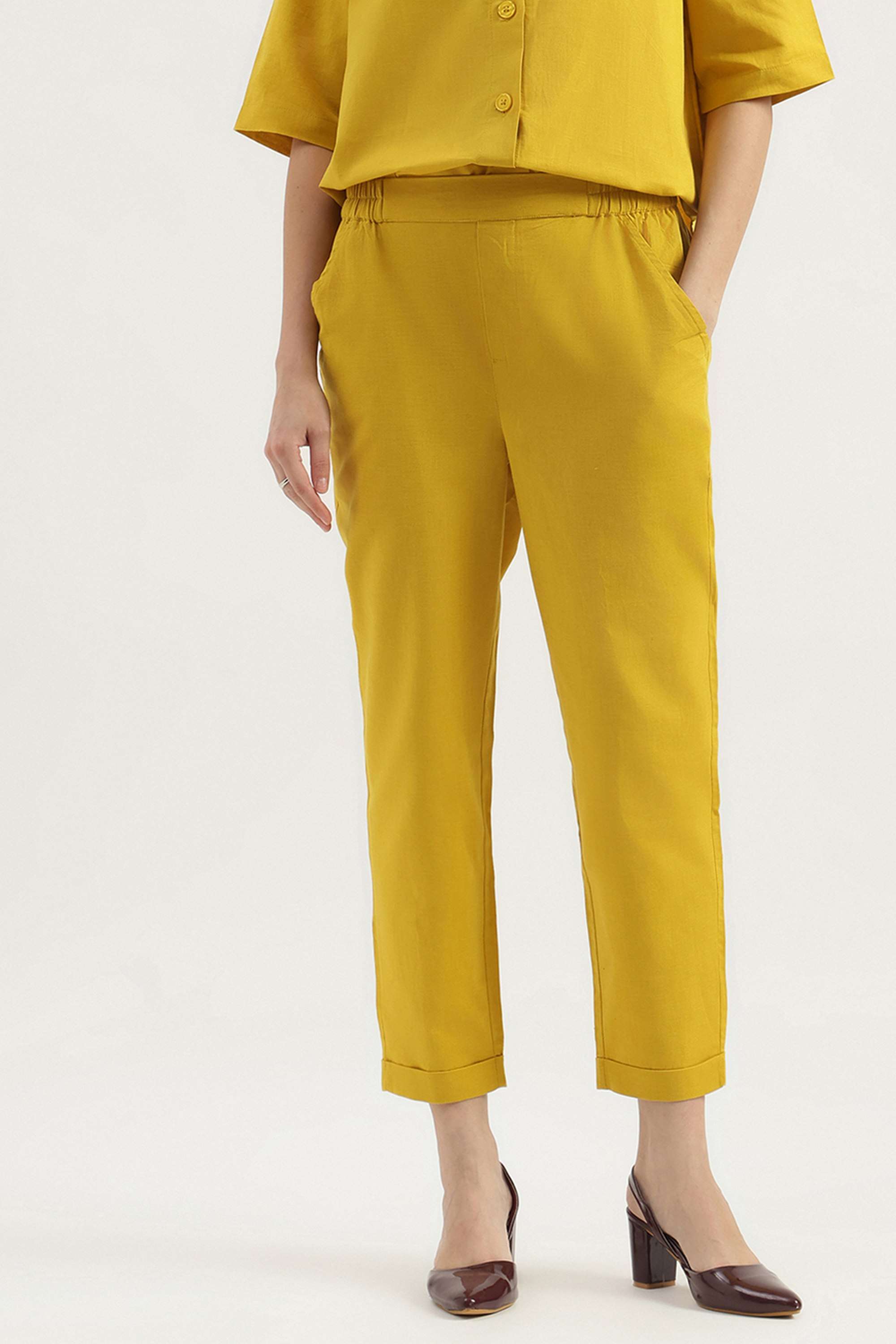 Printed-Regular-Fit-Blended-Fabric-Women-s-Casual-Wear-Pants