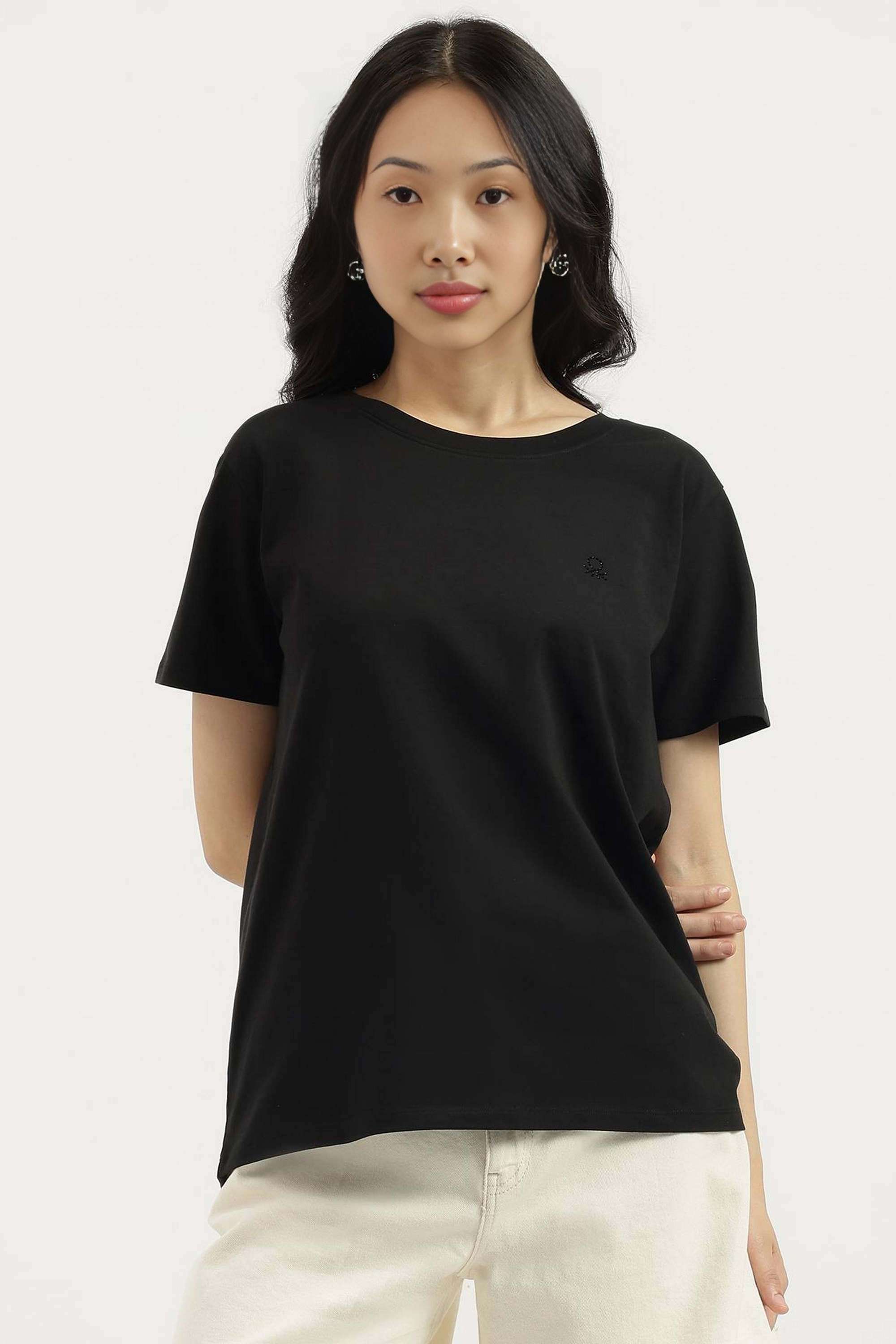 Solid-Blended-Fabric-Regular-Fit-Women-s-Top