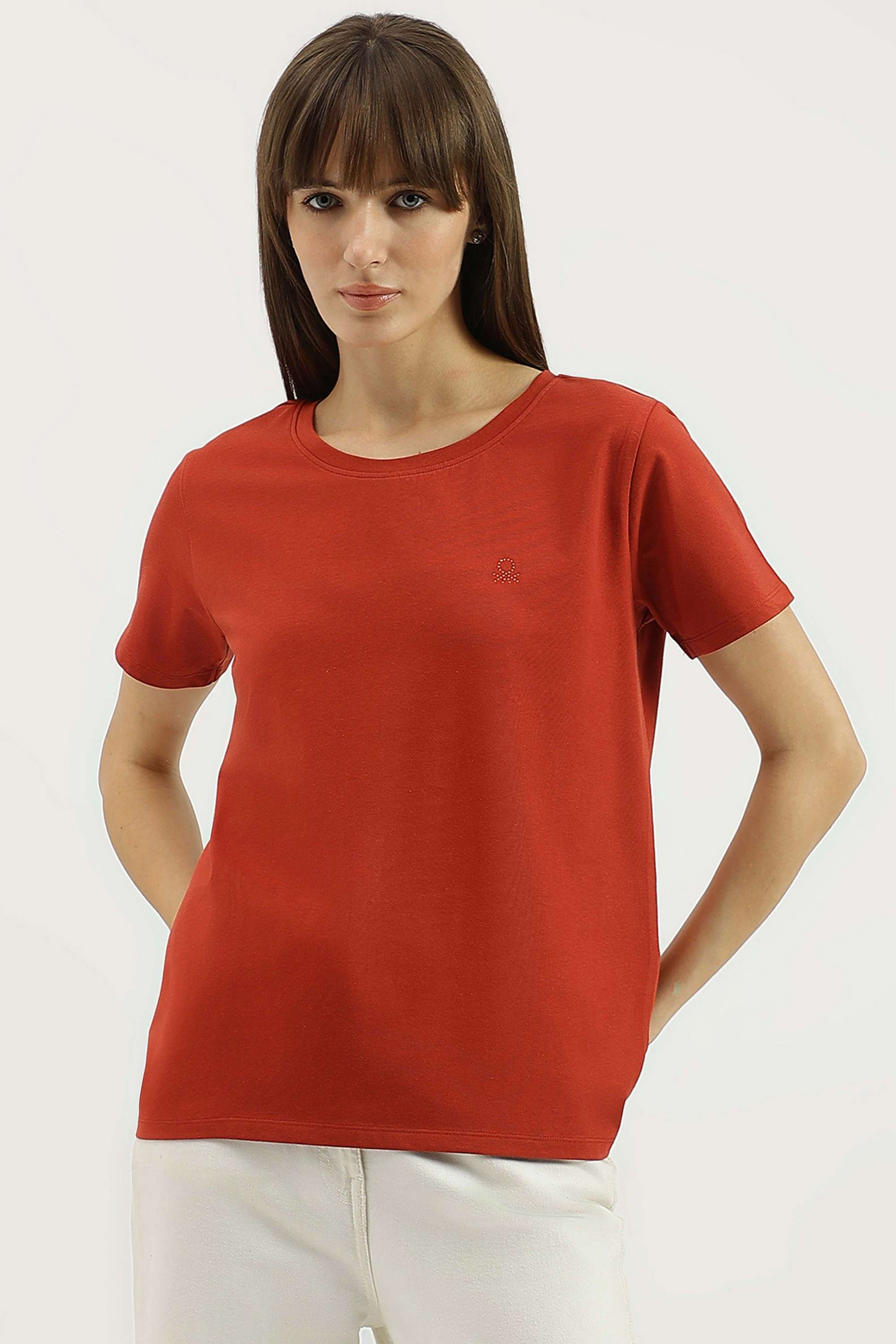 Solid-Blended-Fabric-Regular-Fit-Women-s-Top