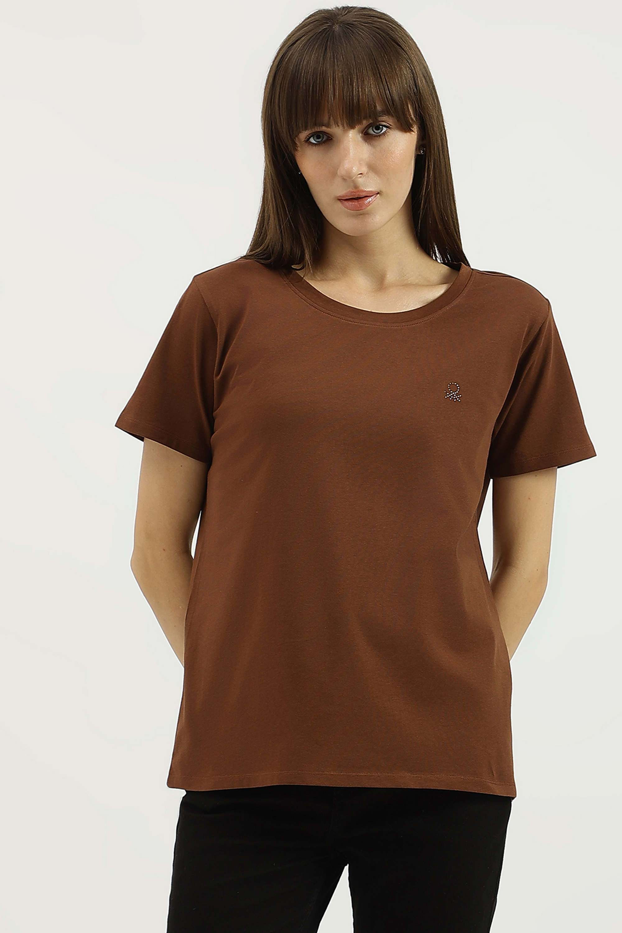 Solid-Blended-Fabric-Regular-Fit-Women-s-Top