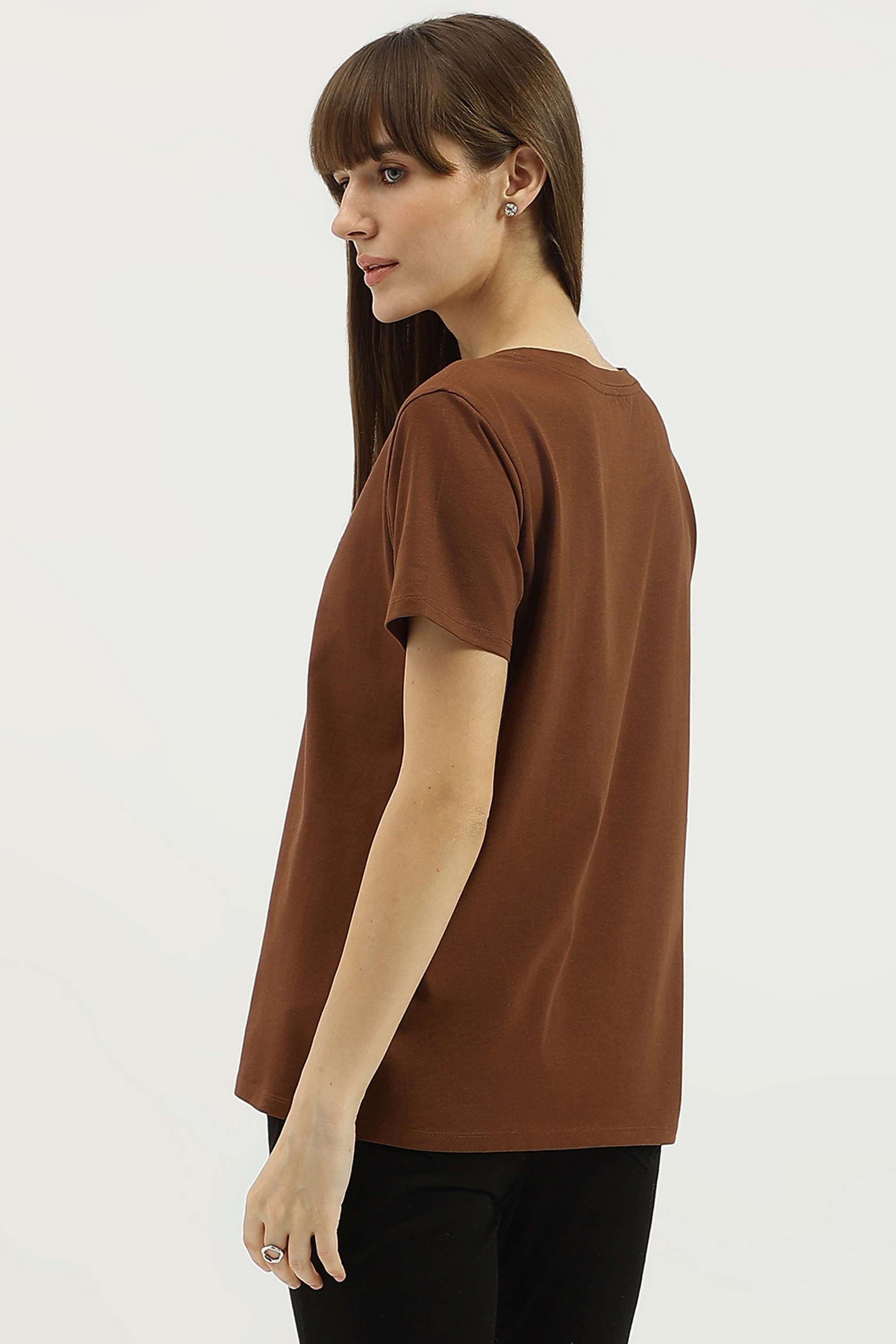 Solid-Blended-Fabric-Regular-Fit-Women-s-Top