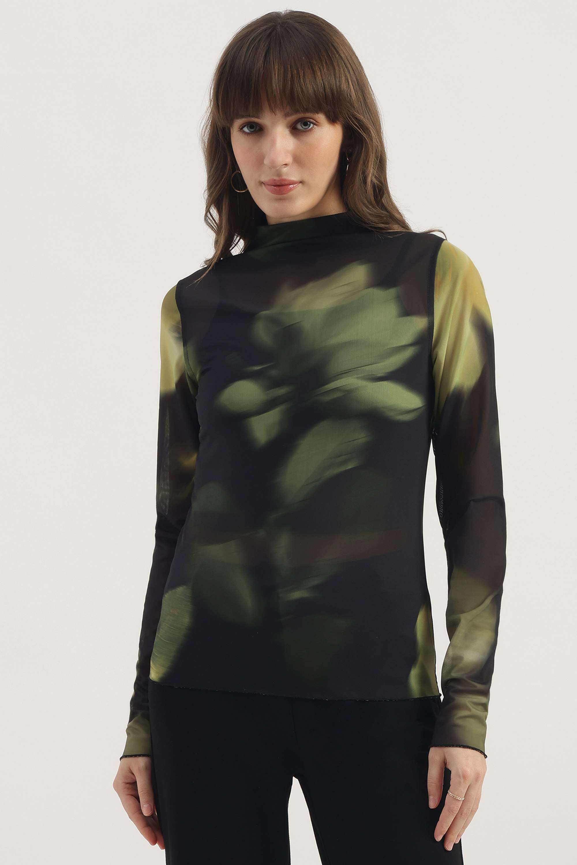 Printed-Blended-Fabric-Women-s-T-Shirt