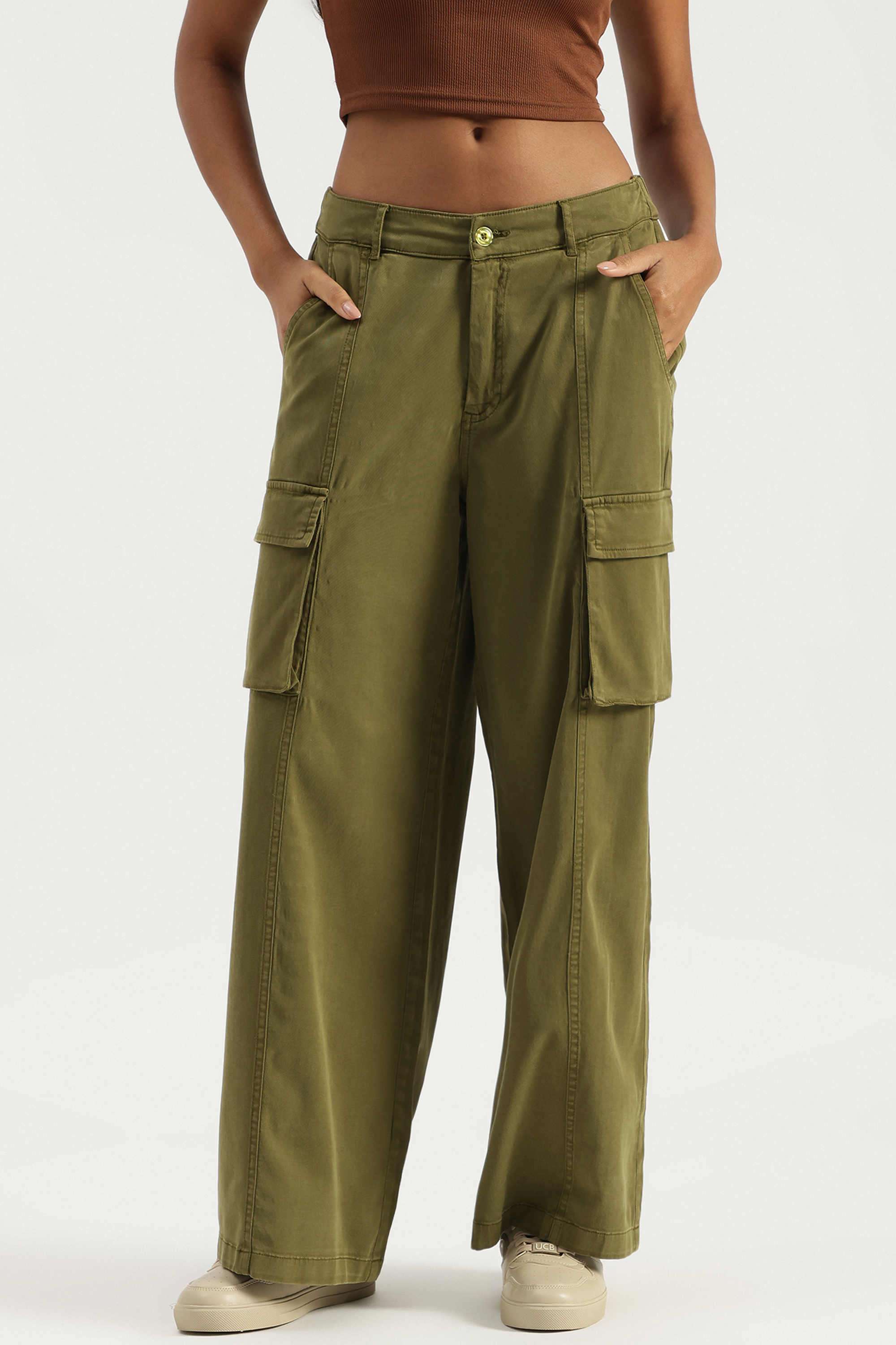Regular-Fit-Blended-Fabric-Women-s-Casual-Wear-Pants