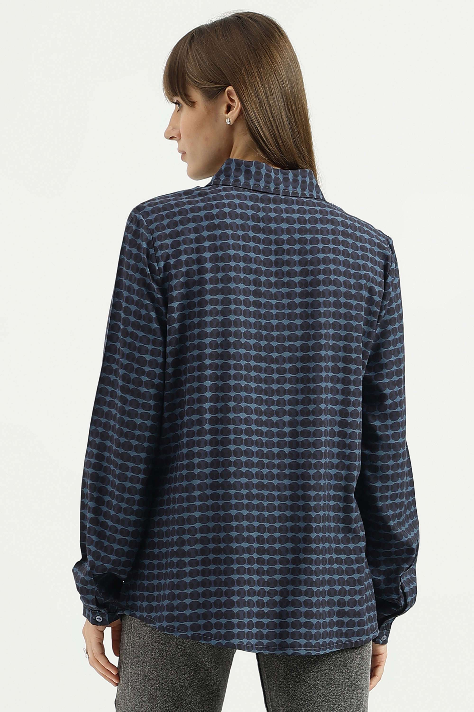 Solid-Blended-Fabric-Regular-Fit-Women-s-Shirt