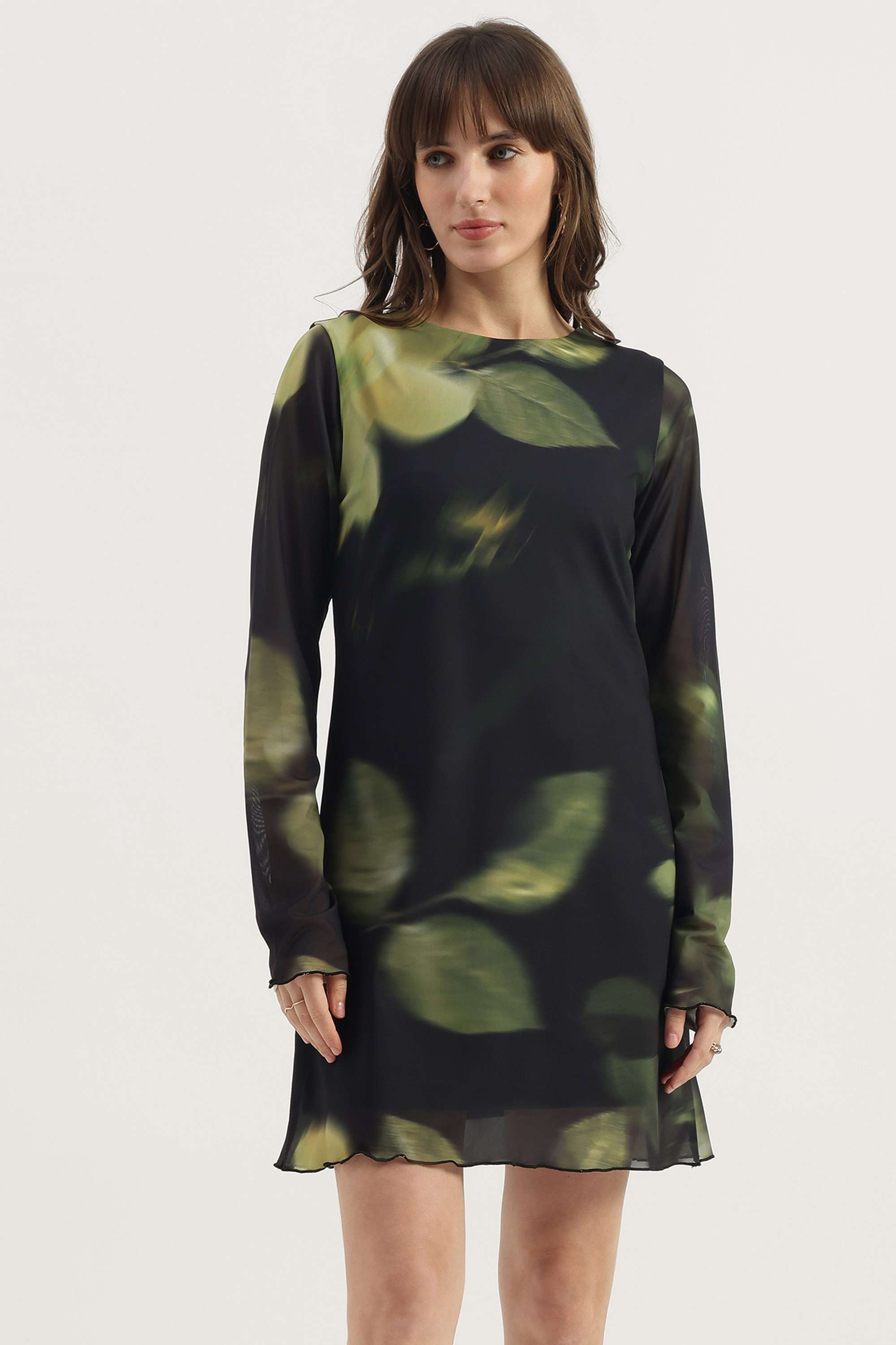 Printed-Blended-Fabric-Women-s-Dress