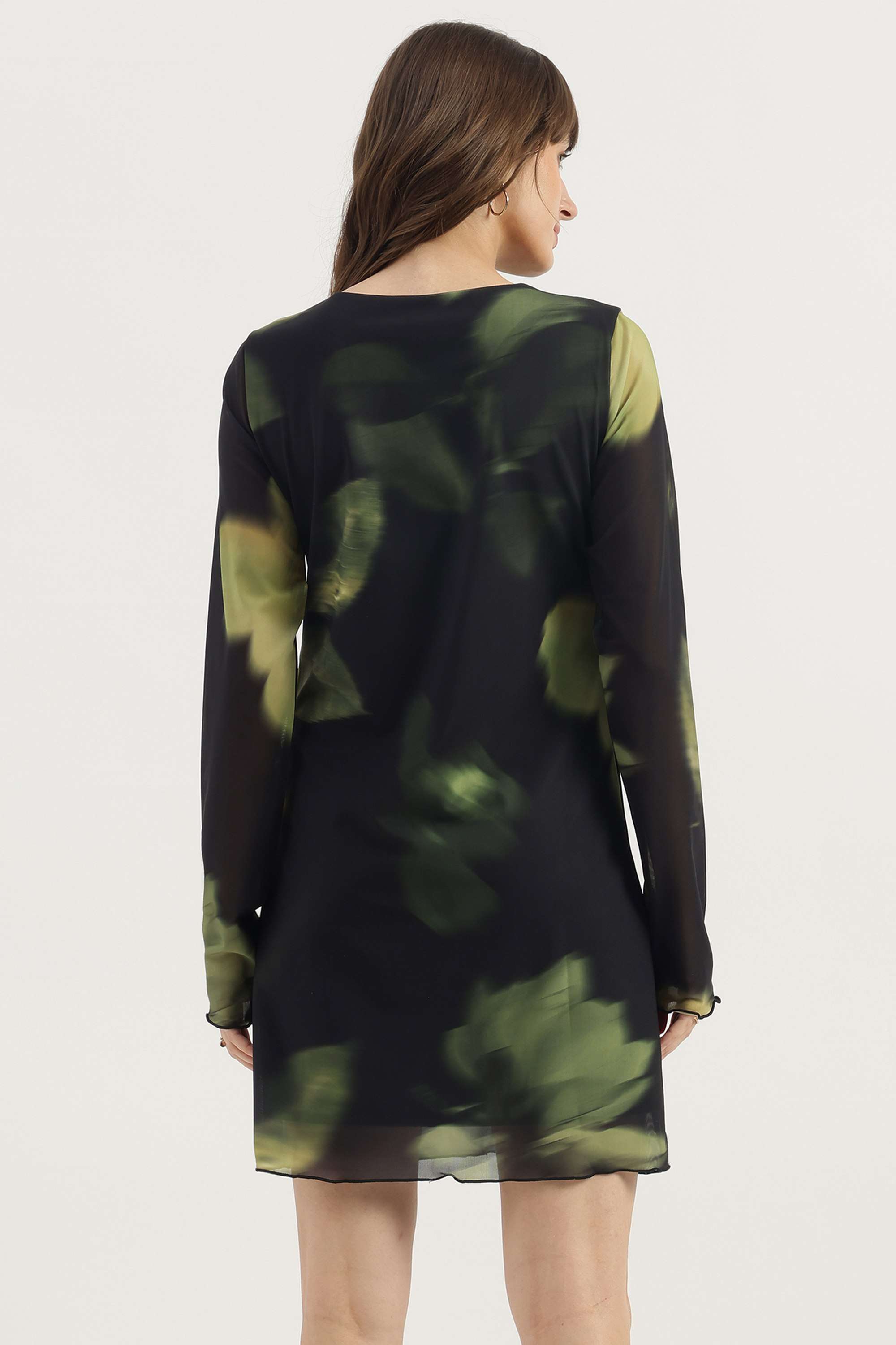 Printed-Blended-Fabric-Women-s-Dress