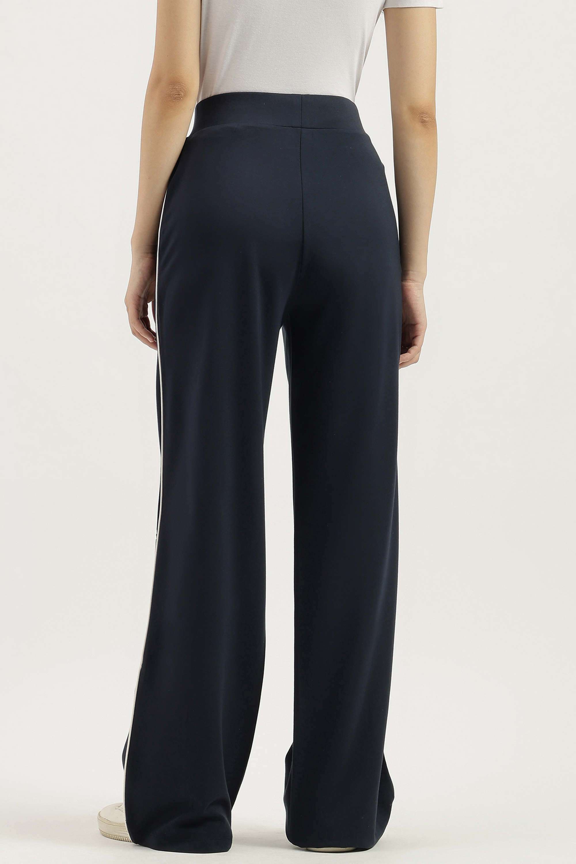 Solid-Blended-Fabric-Regular-Fit-Women-s-Pants