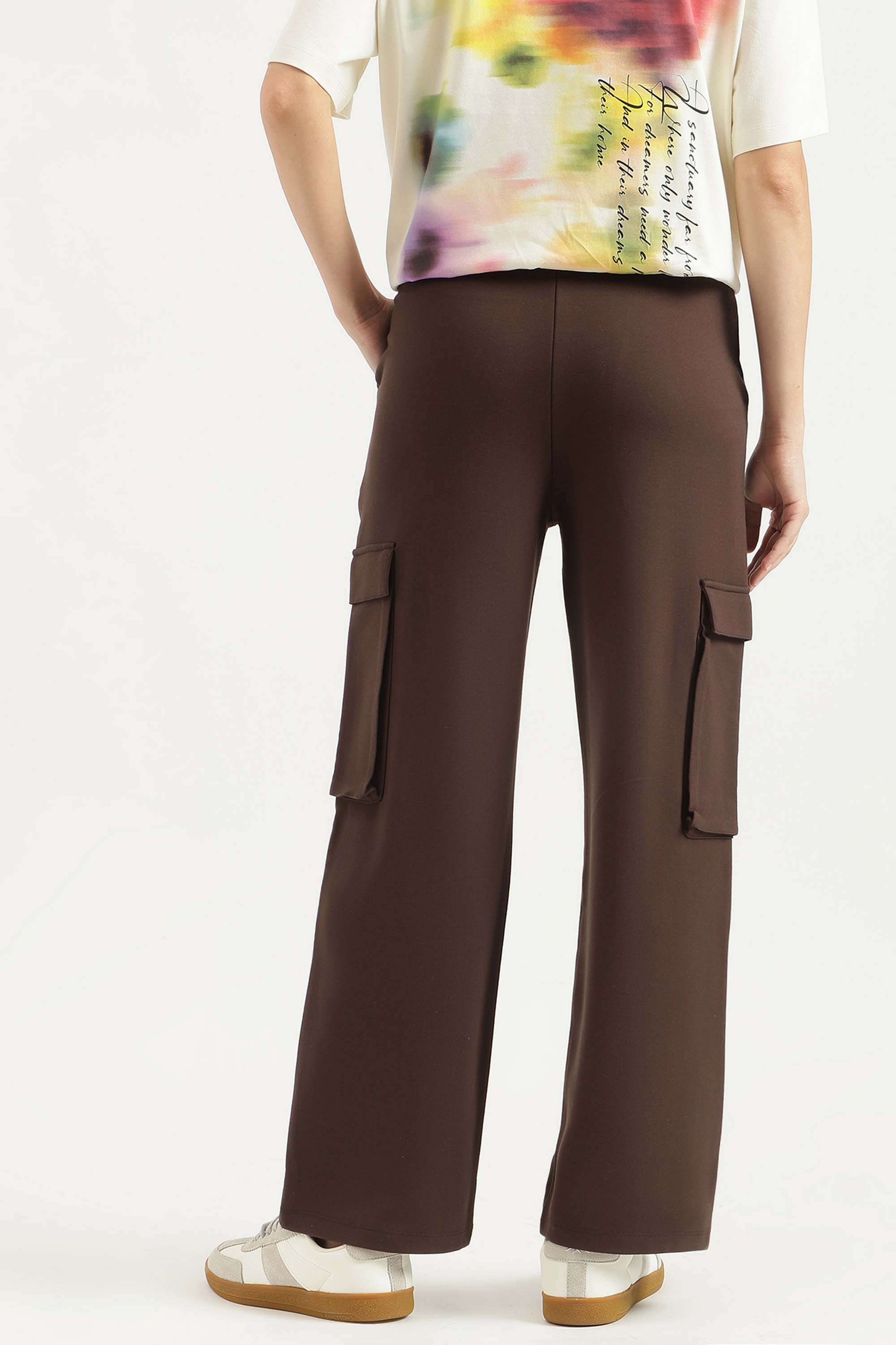 Solid-Blended-Fabric-Regular-Fit-Women-s-Pants