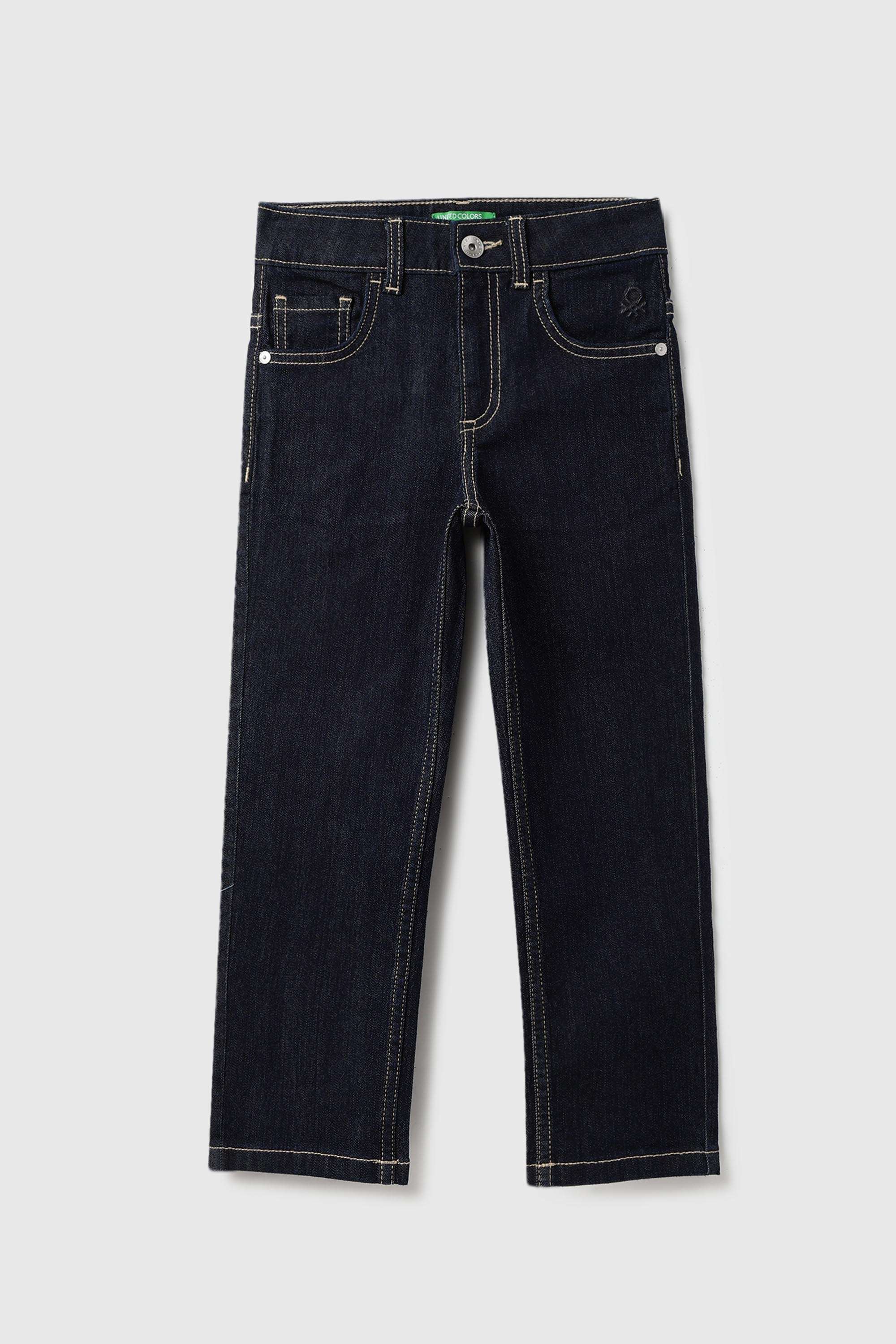 Solid-Blended-Fabric-Regular-Fit-Boy-s-Jeans