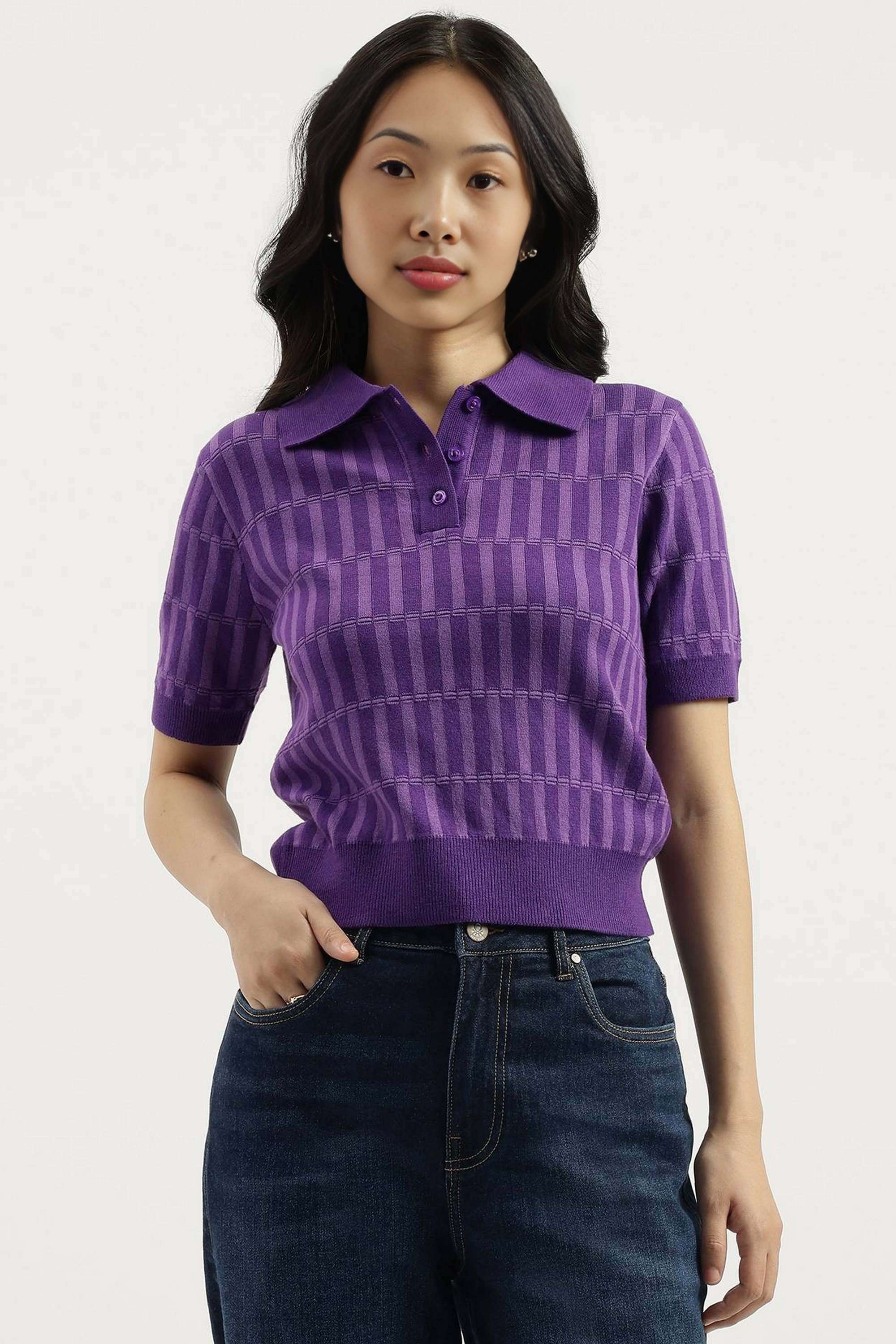 Solid-Blended-Fabric-Regular-Fit-Women-s-Sweater