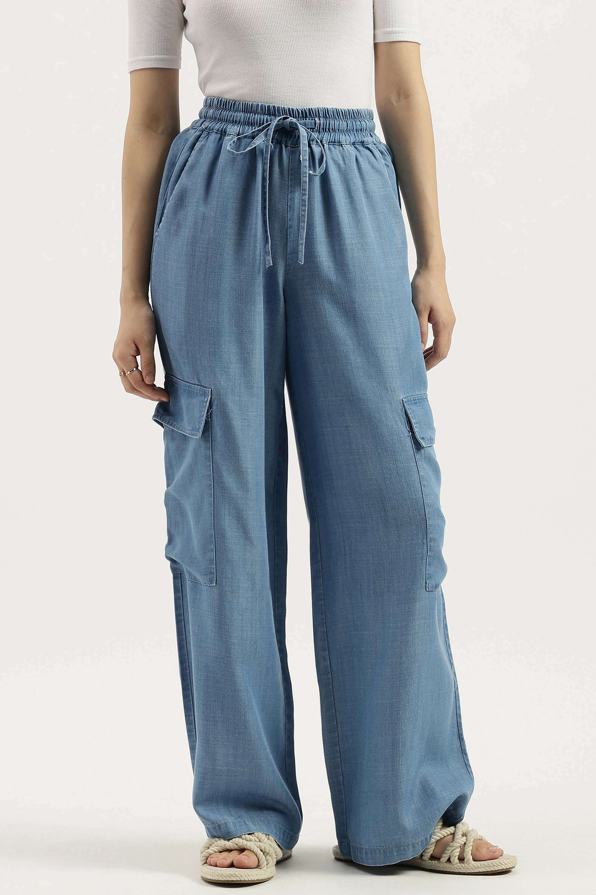 Solid-Blended-Fabric-Regular-Fit-Women-s-Jeans