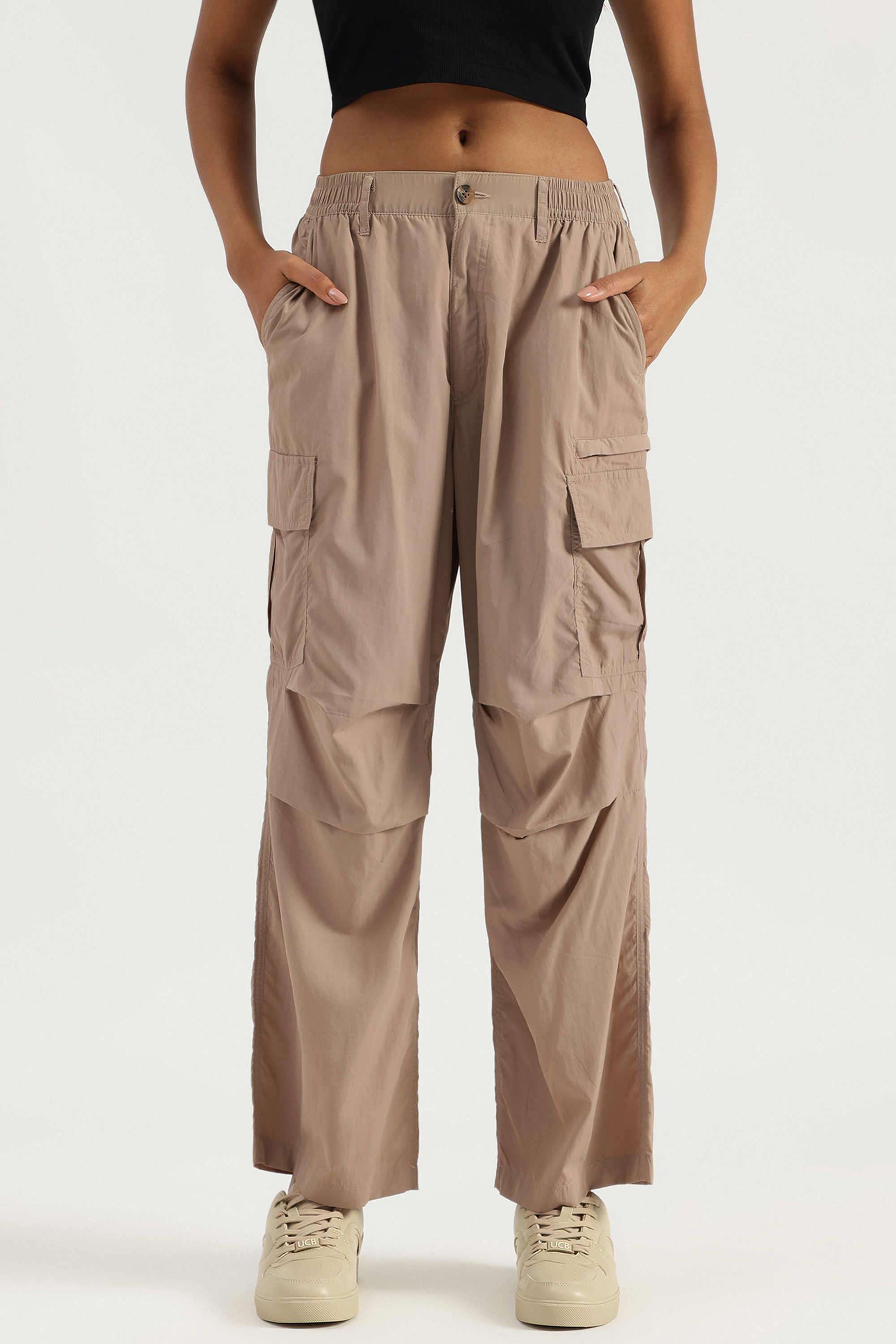 Regular-Fit-Blended-Fabric-Women-s-Casual-Wear-Pants