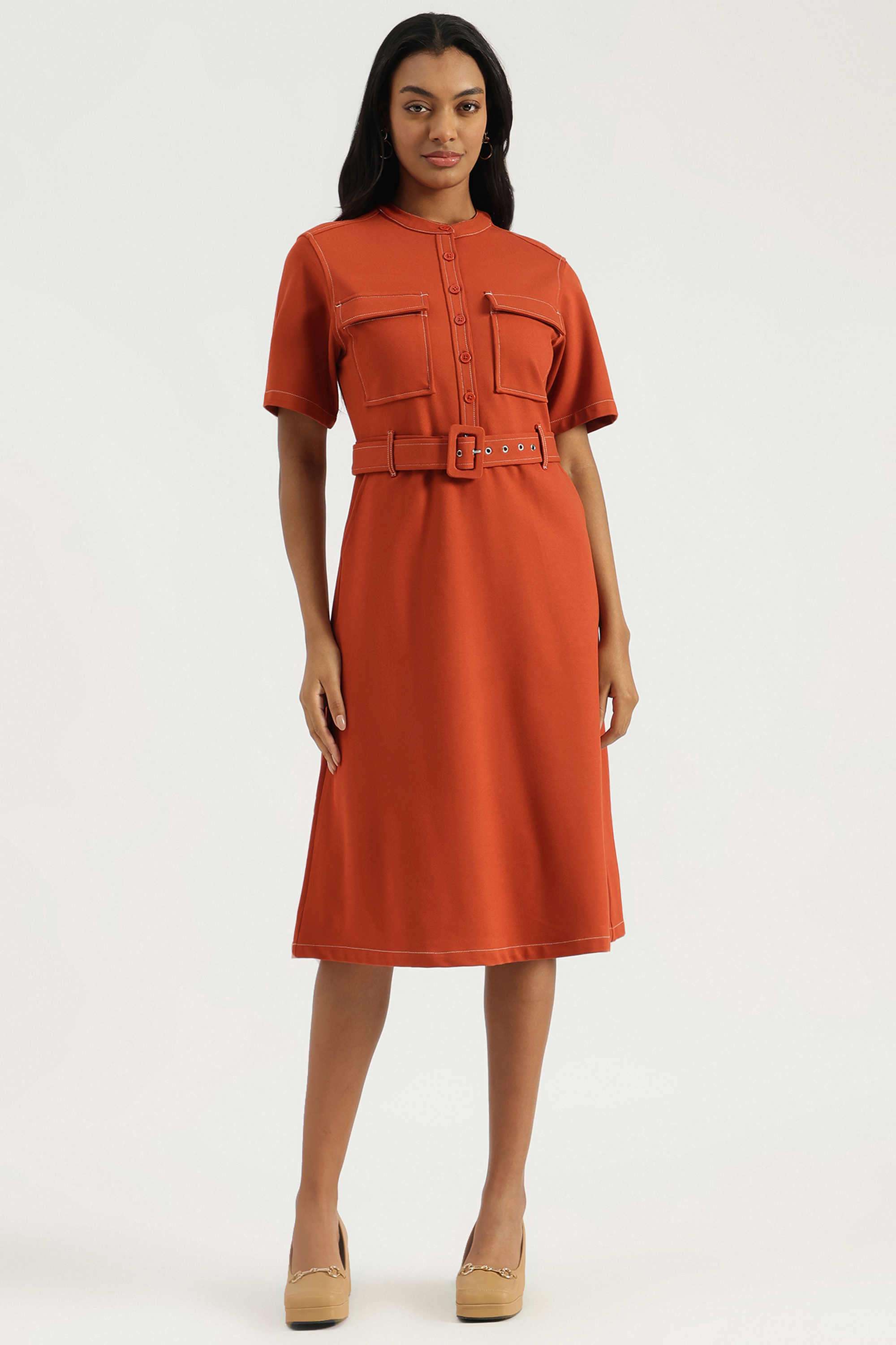 Blended-Fabric-Women-s-Dress