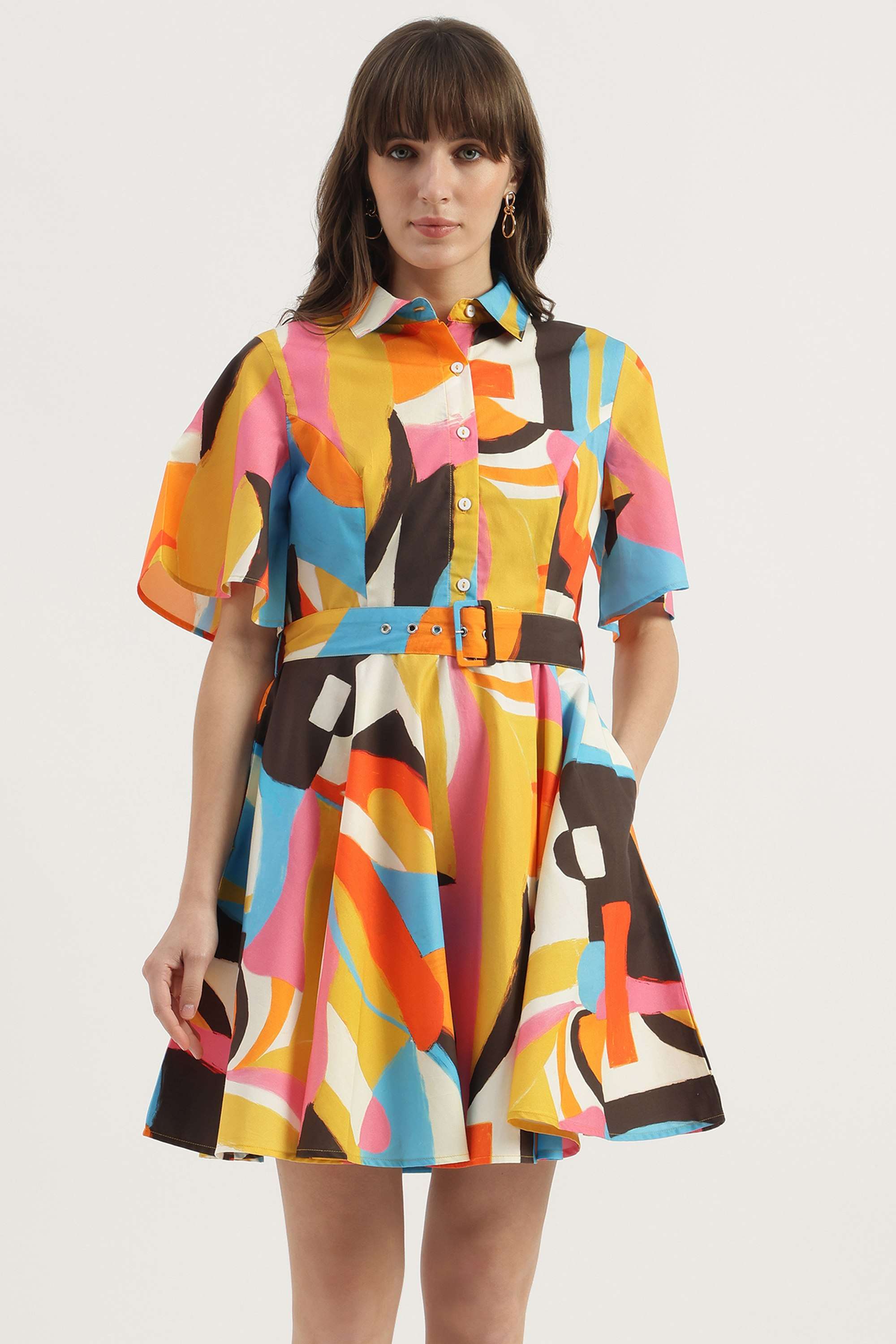 Printed-Blended-Fabric-Women-s-Dress