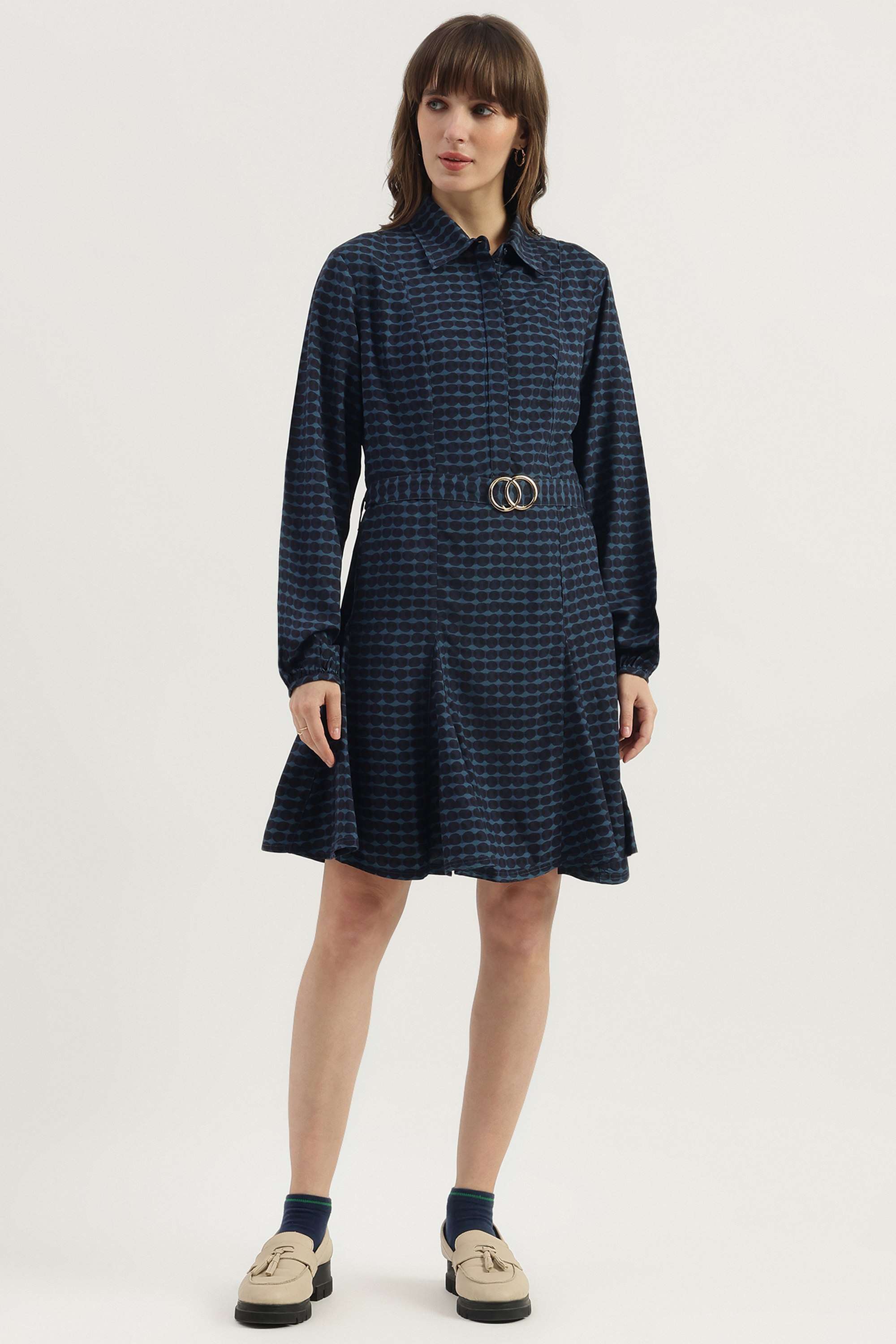 Printed-Blended-Fabric-Women-s-Dress